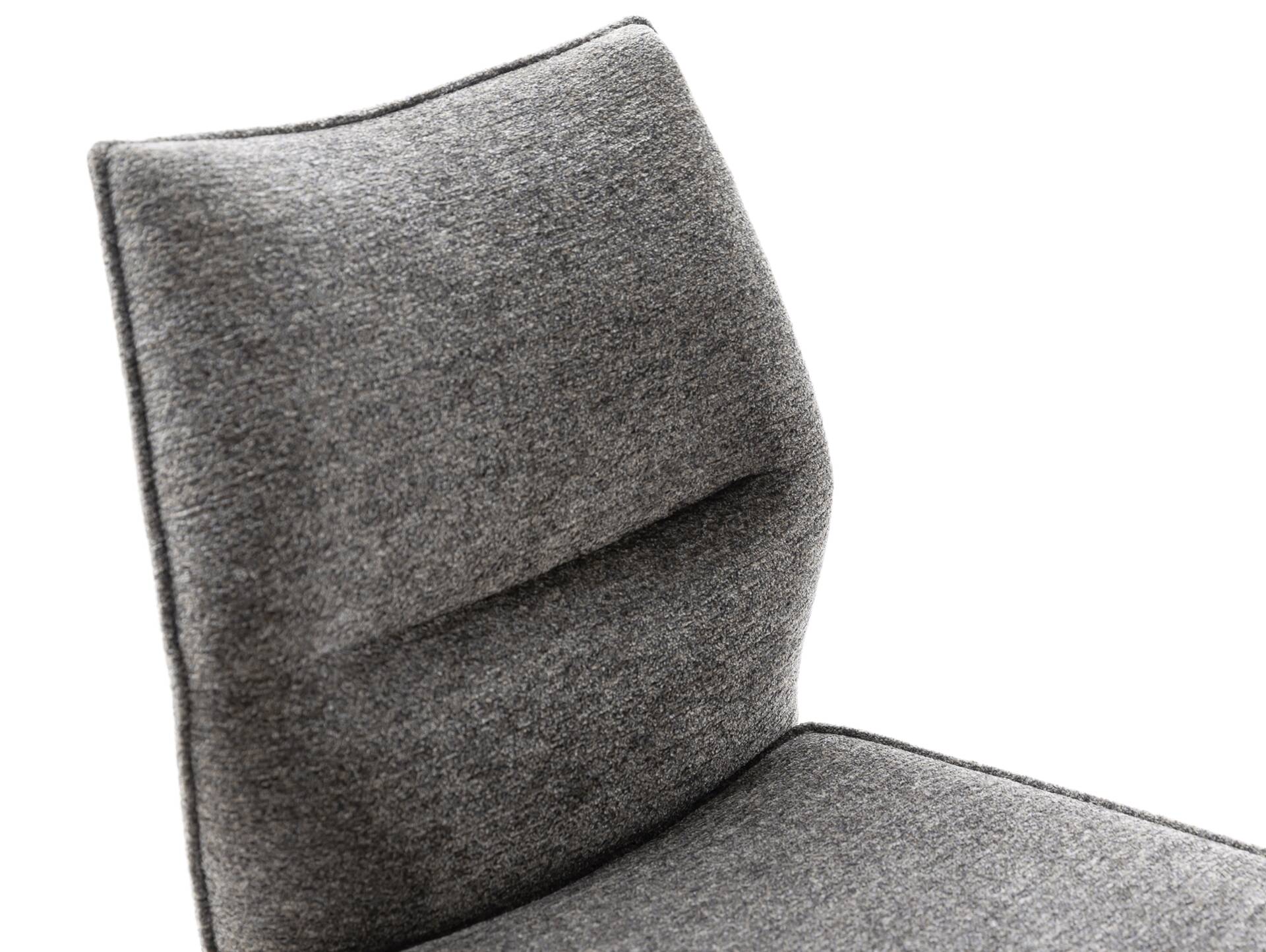 ALESSIO Schalenstuhl I, Material Stoff Anthrazit/Gestell Eiche u. Metall Metall schwarz