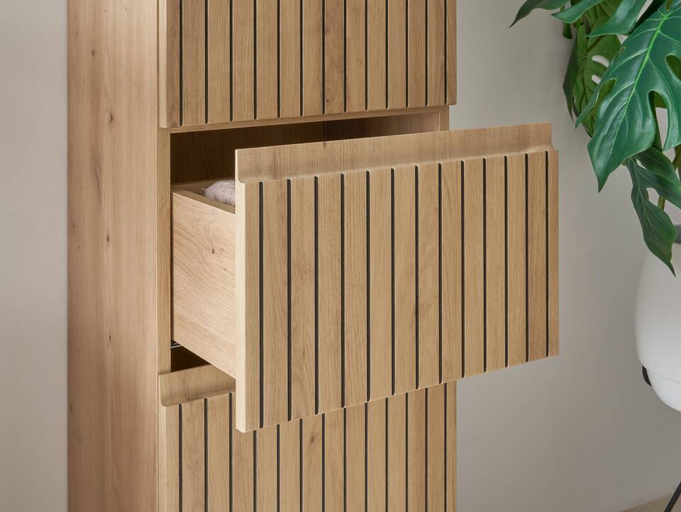 ASKINO Hochschrank fürs Badezimmer, Material Dekorspanplatte, Artisan Eiche Nachbildung 