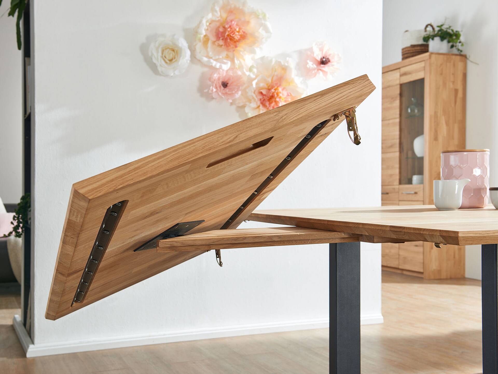 SONERO Esstisch / Ausziehtisch mit Kufenbeinen, Material Massivholz Kernbuche | 180/230x90 cm