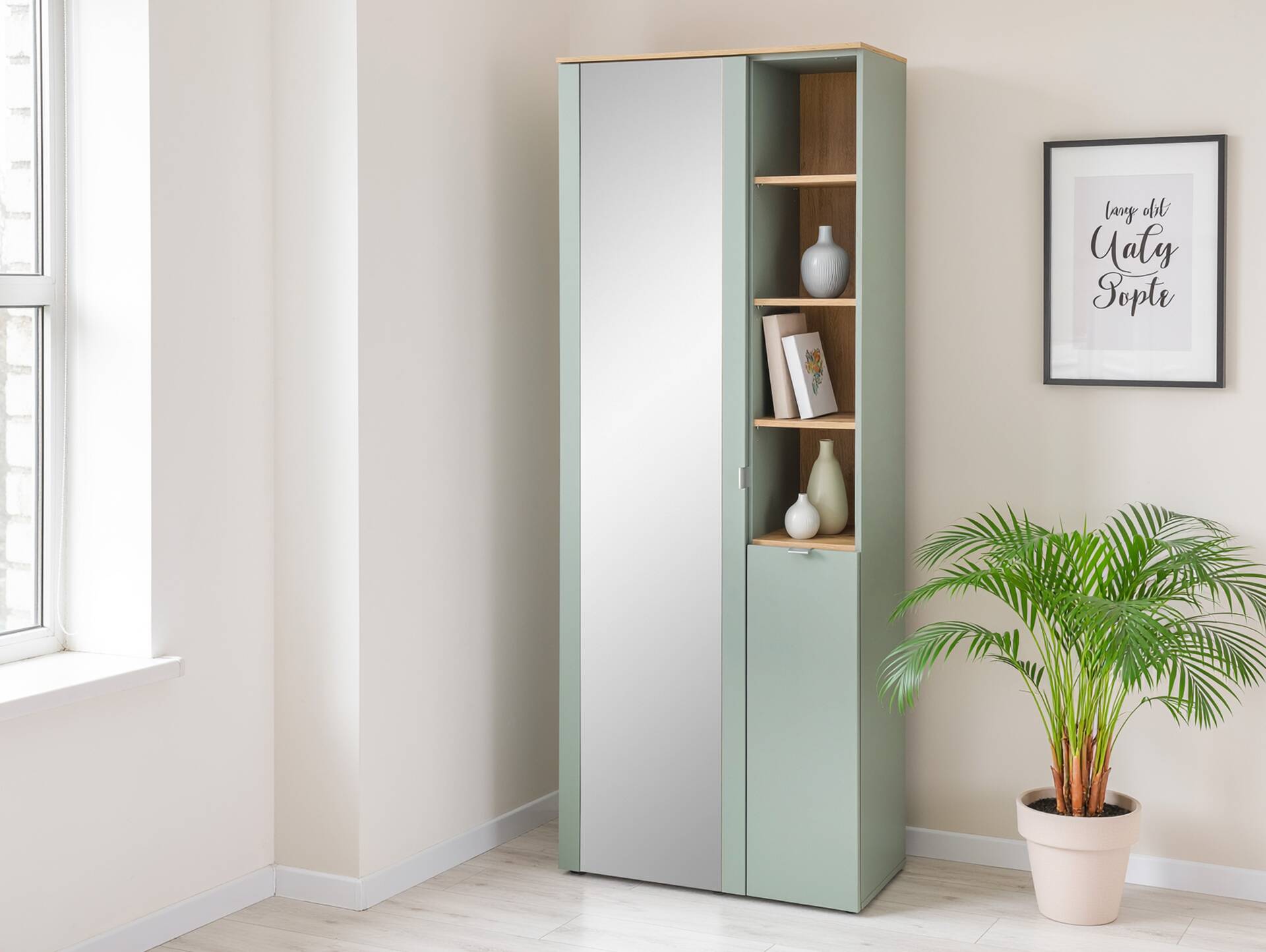 BAJA Garderobenschrank, Material MDF,  schilf/Artisan Eiche Nachbildung 