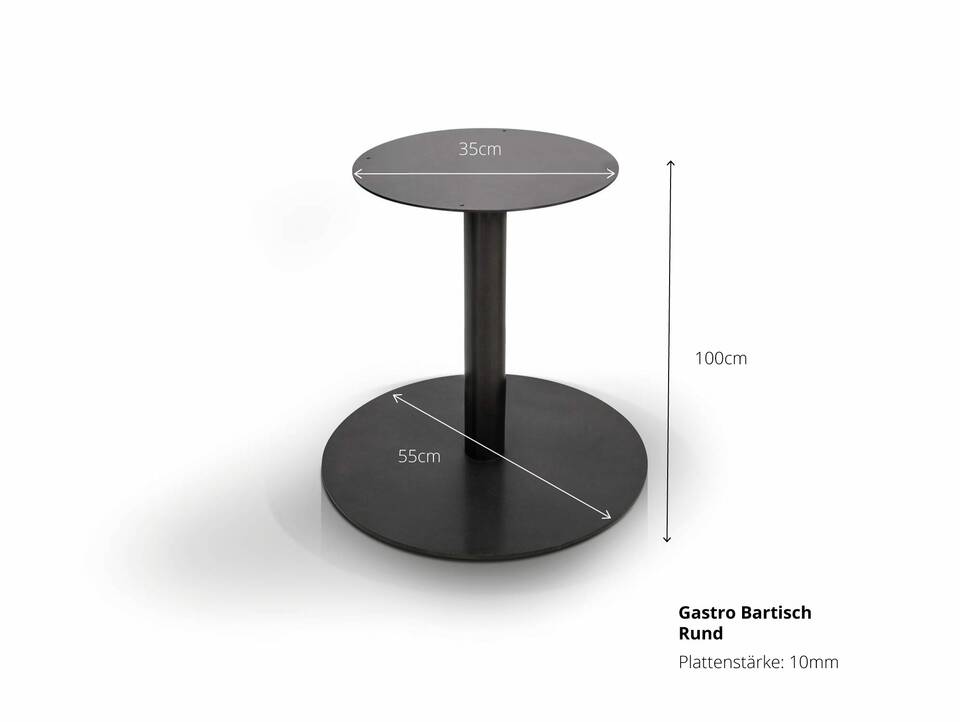 Tischgestell für GASTRO Bartisch rund, Material Stahl, schwarz 