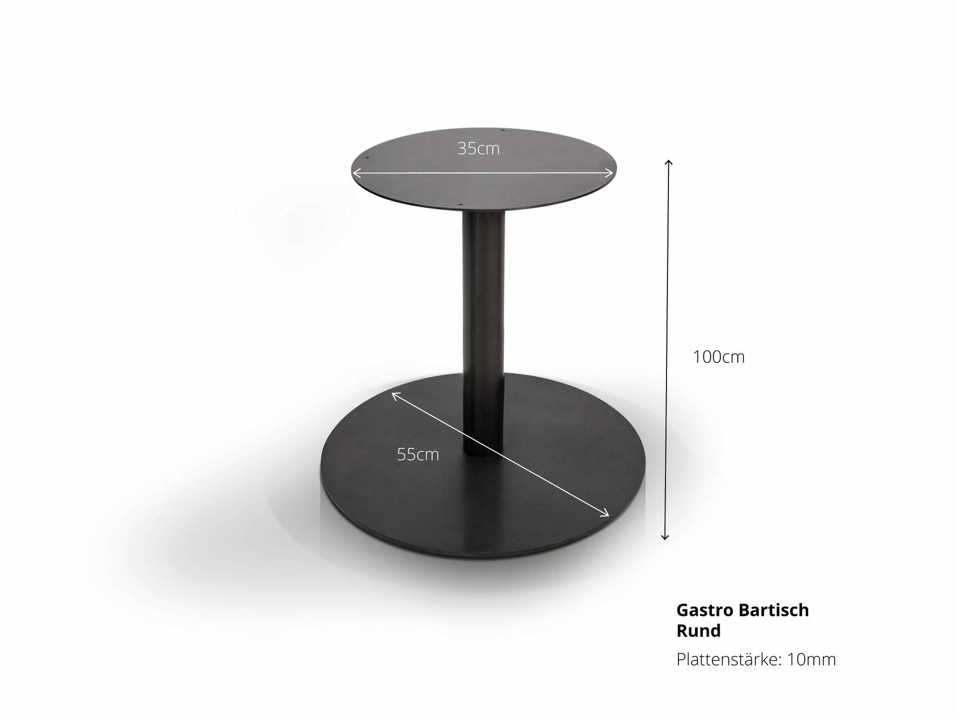 Tischgestell für GASTRO Bartisch rund, Material Stahl, schwarz 