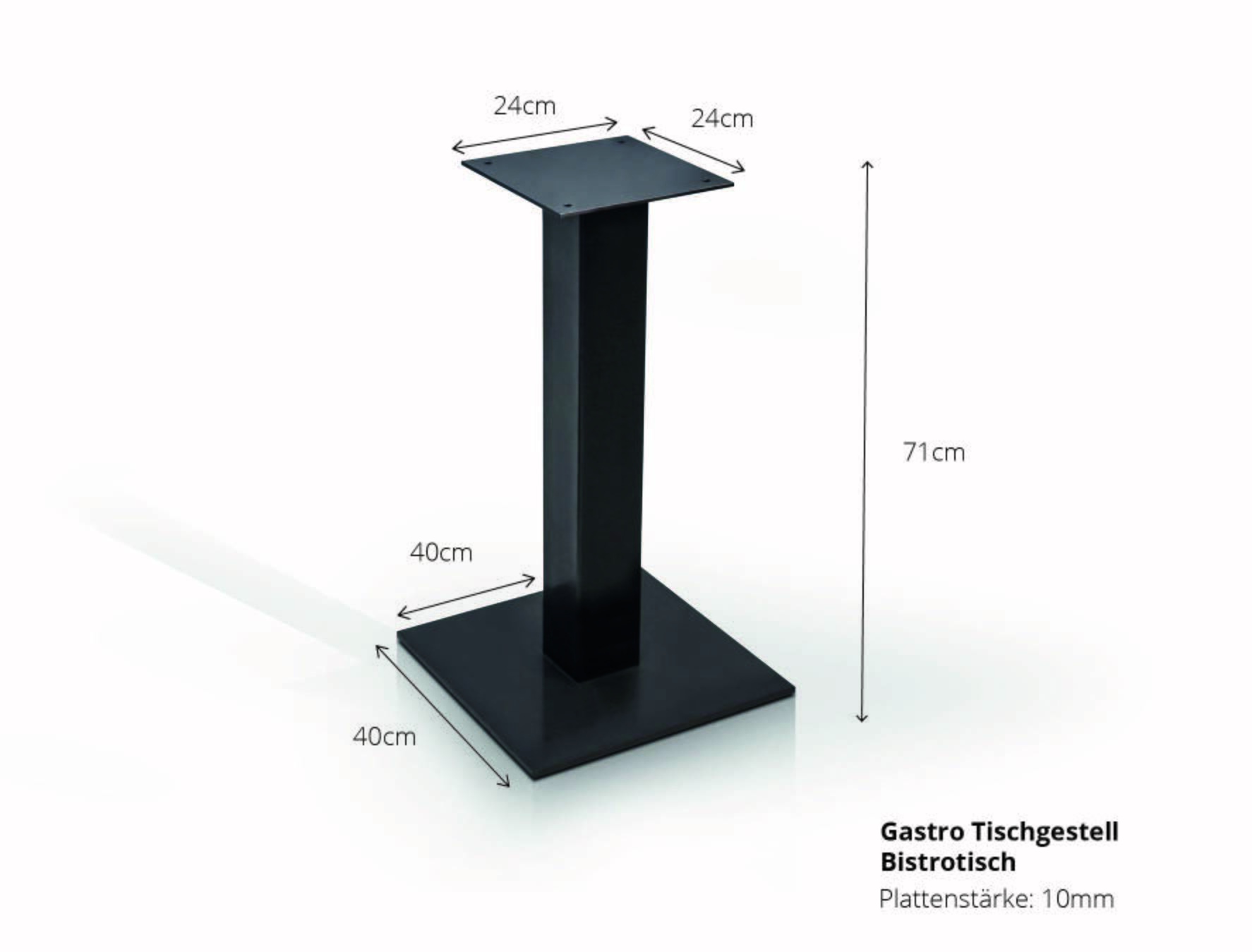 Tischgestell für GASTRO Bistrotisch, Material Stahl, schwarz 
