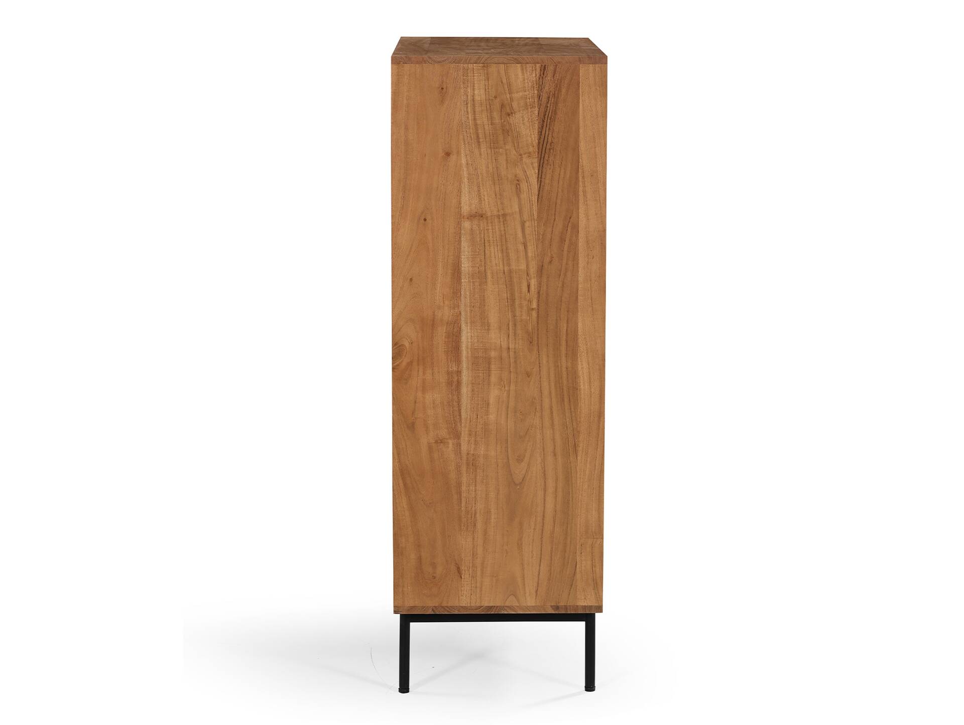 CATANDO Kommode, Material Massivholz, Akazie honigfarben/Abs. schwarz 