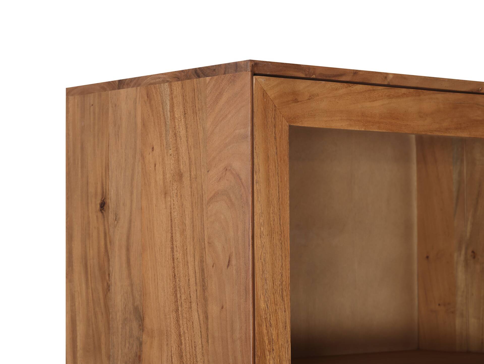 CATANDO Vitrine, Material Massivholz, Akazie honigfarben/Abs. schwarz 