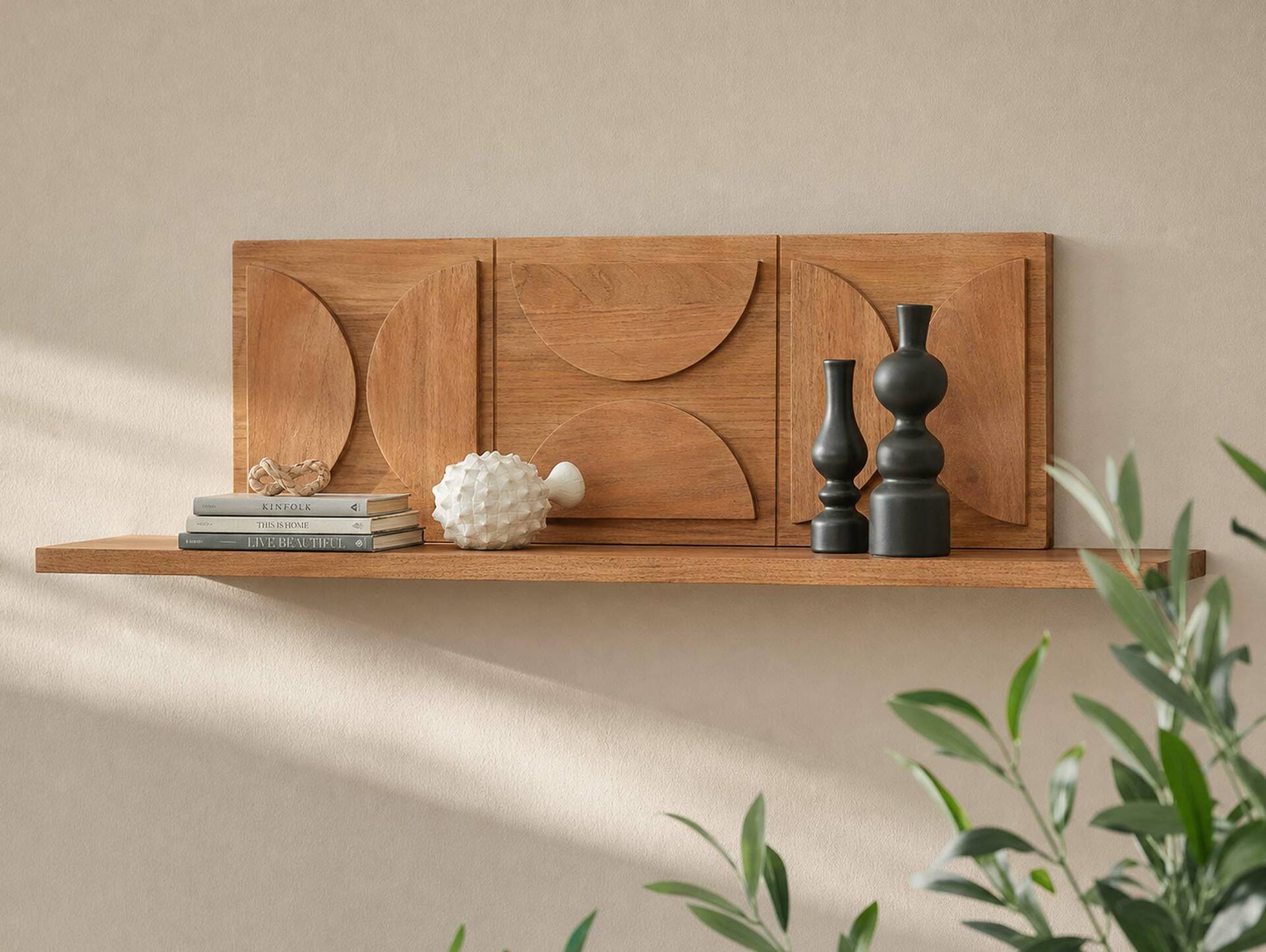 CATANDO Wandboard, Material Massivholz, Akazie honigfarben 