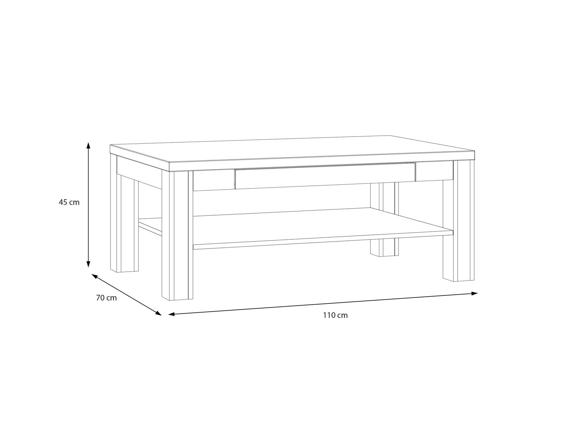 AURELIO Couchtisch, Material Dekorspanplatte, Mauvella Eiche Nachbildung 