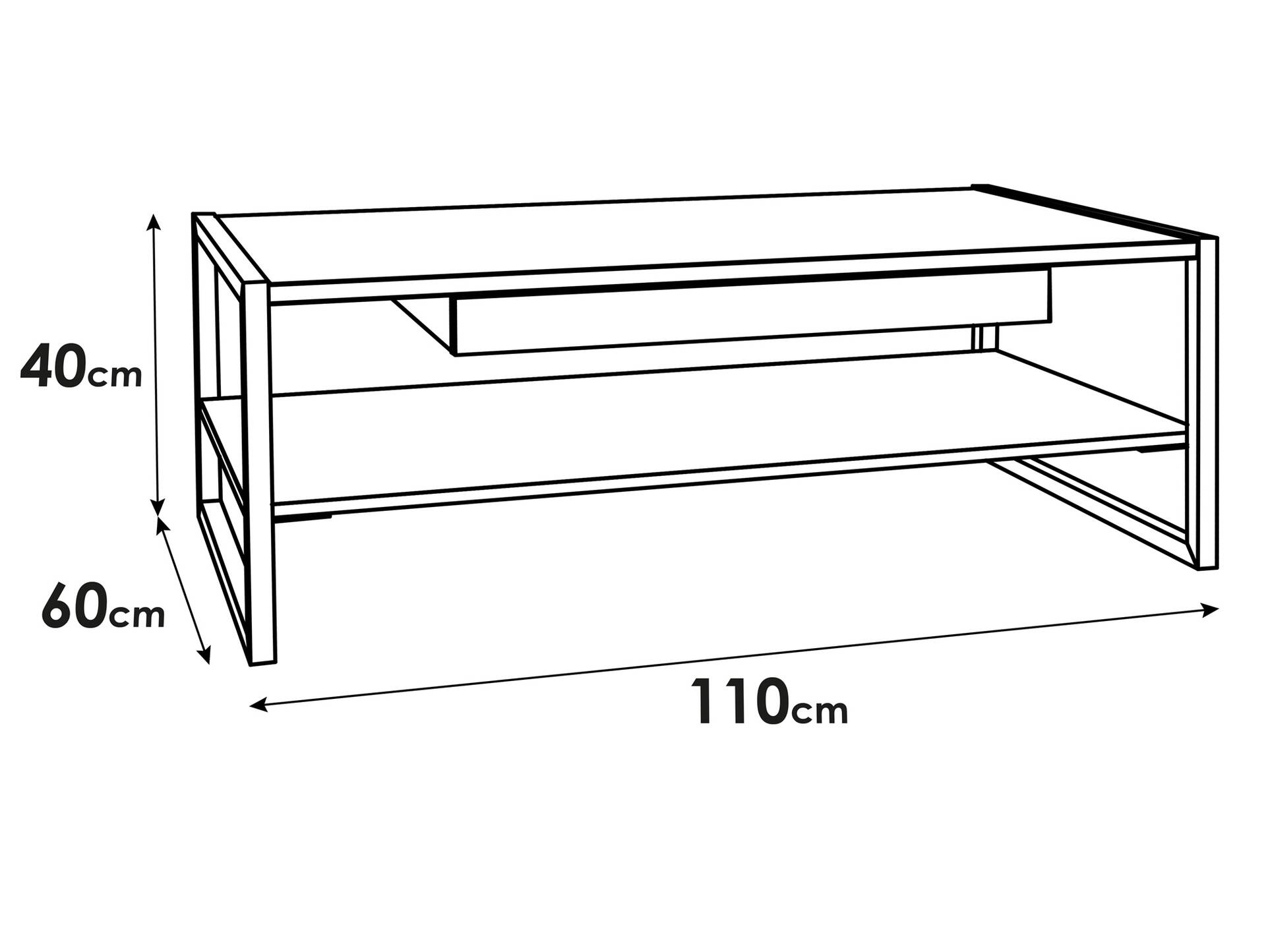 SOTICO Couchtisch, Material Dekorspanplatte, eichefarbig 