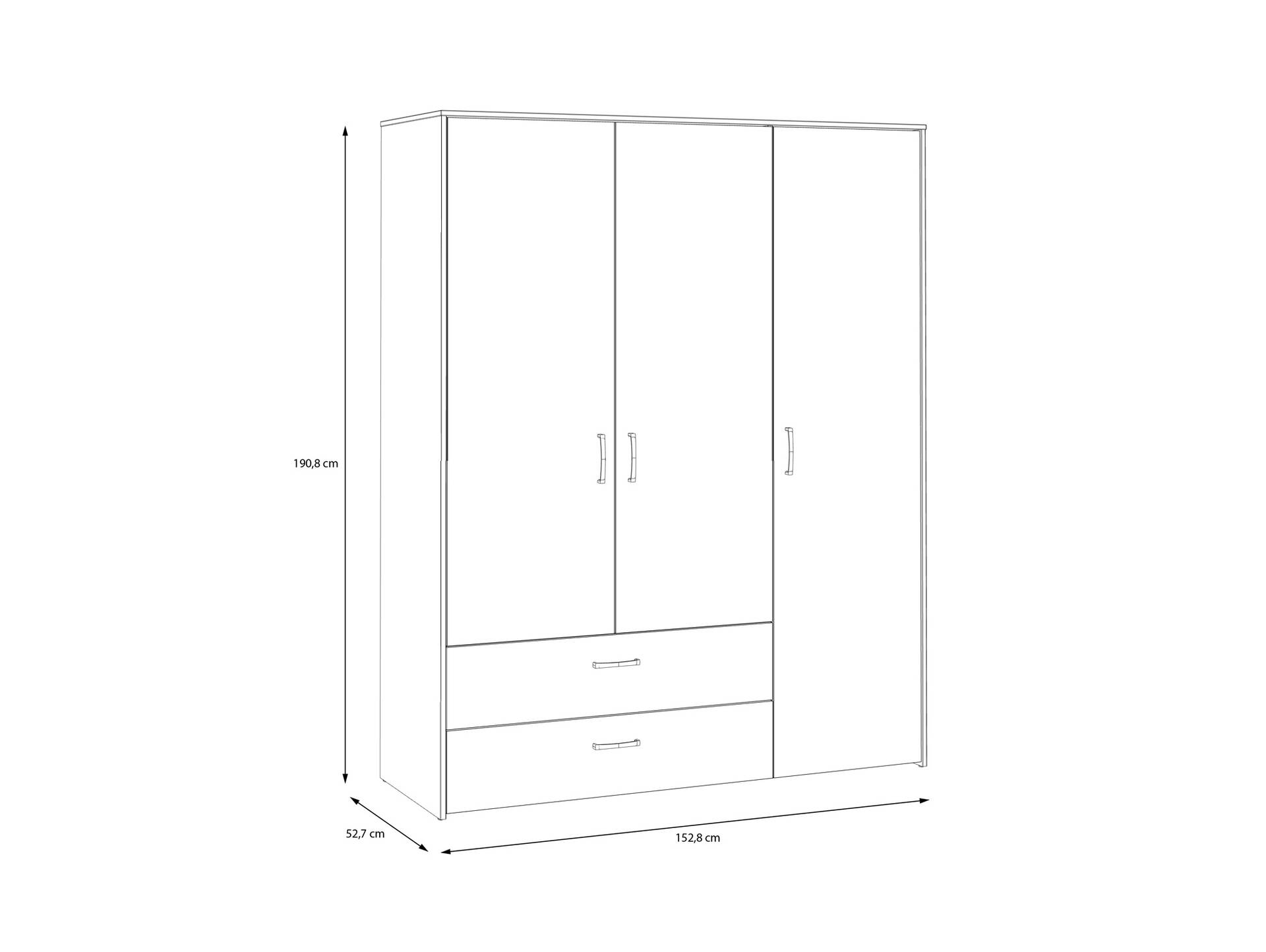 CARLITO Kleiderschrank, Material Dekorspanplatte, Artisan eichefarbig/weiss 