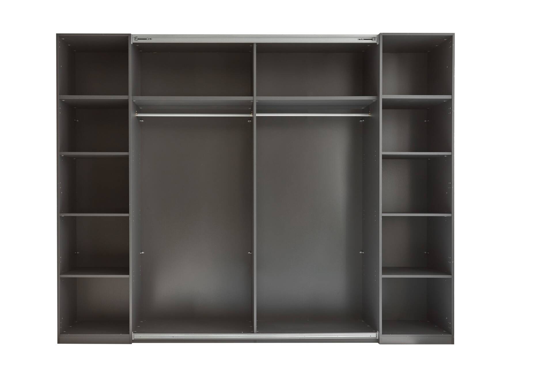 DETROIT Kleiderschrank, Material Dekorspanplatte, graphit/Eiche hell Nachbildung 