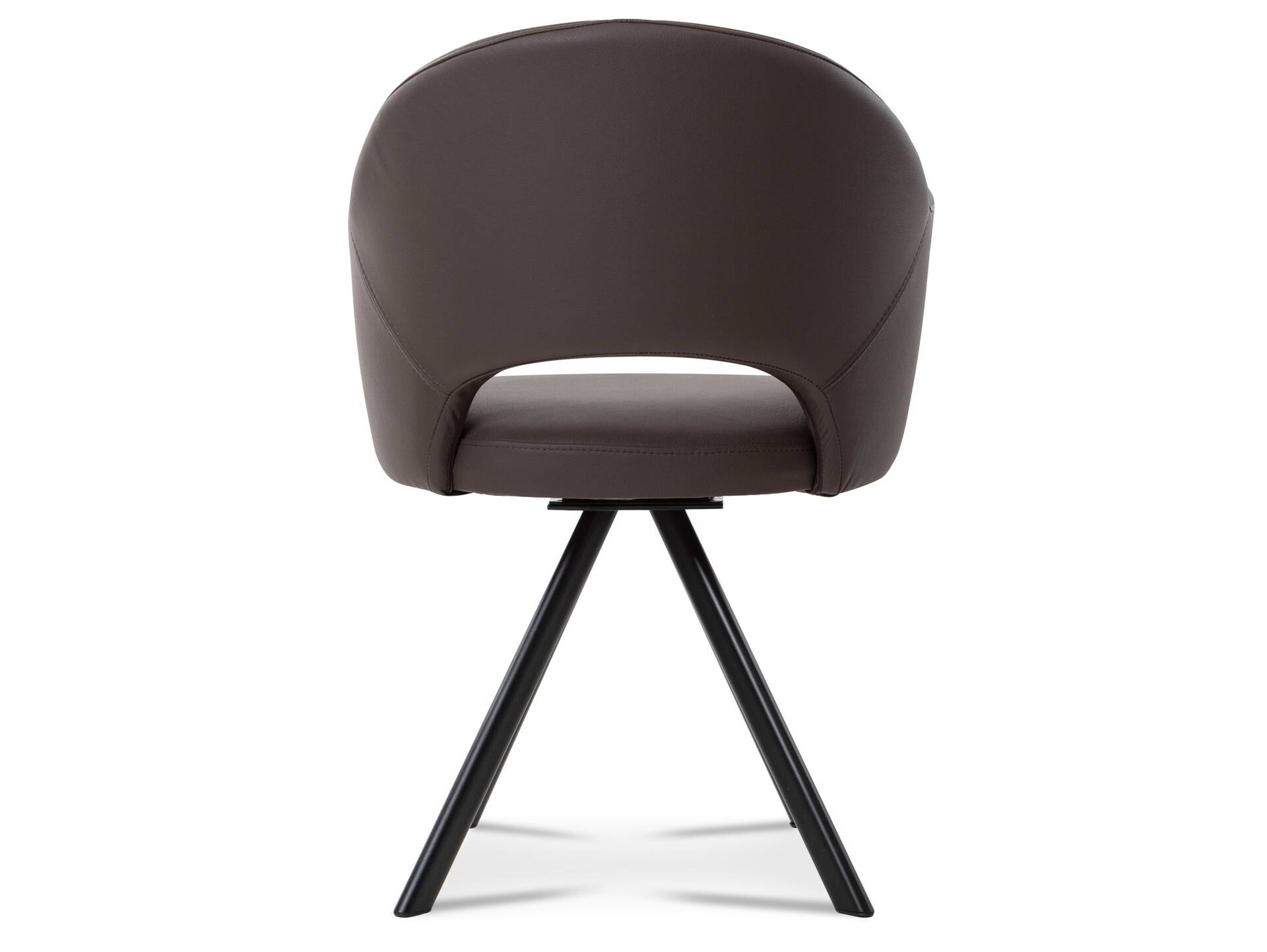DOLORA 2er SET Schalenstühle, Gestell Eisen schwarz mit Drehfunktion | Echtleder | braun