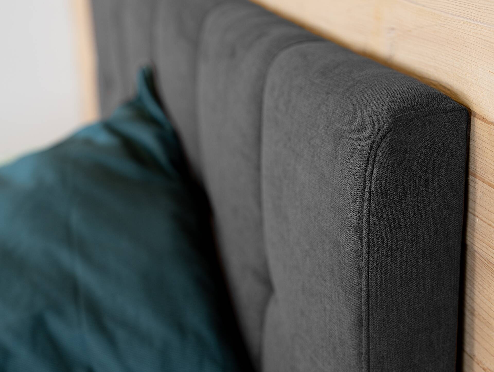 ARTEMIS NEW Boxspringbett, Material Stoff 160 x 200 cm | Anthrazit | Härtegrad 2
