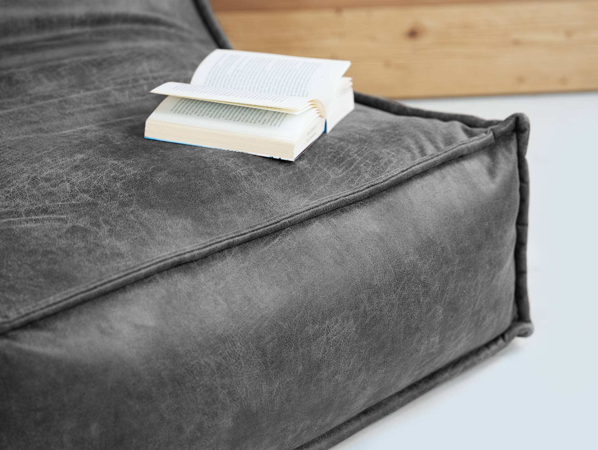COZY Sitzsack, Material Microfaser Vintage Grau