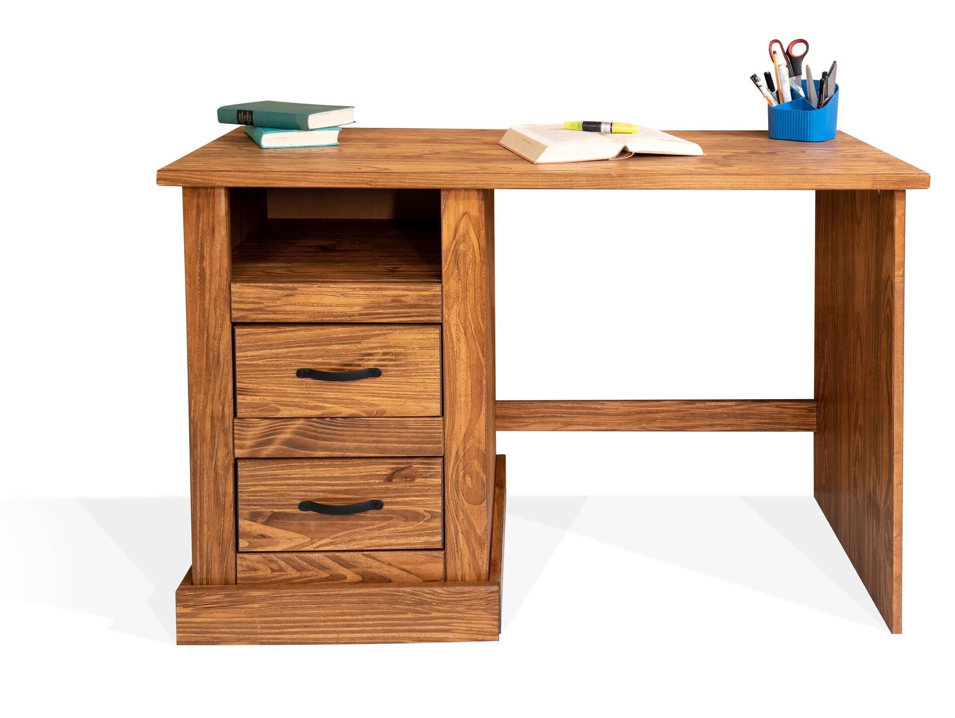EVERGLADE Schreibtisch, Material Massivholz, Kiefer eichefarbig 