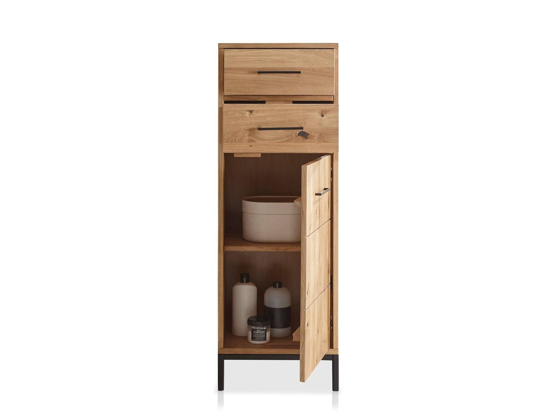 BOLTON Midi-Schrank I, Material Massivholz, Wildeiche geölt 