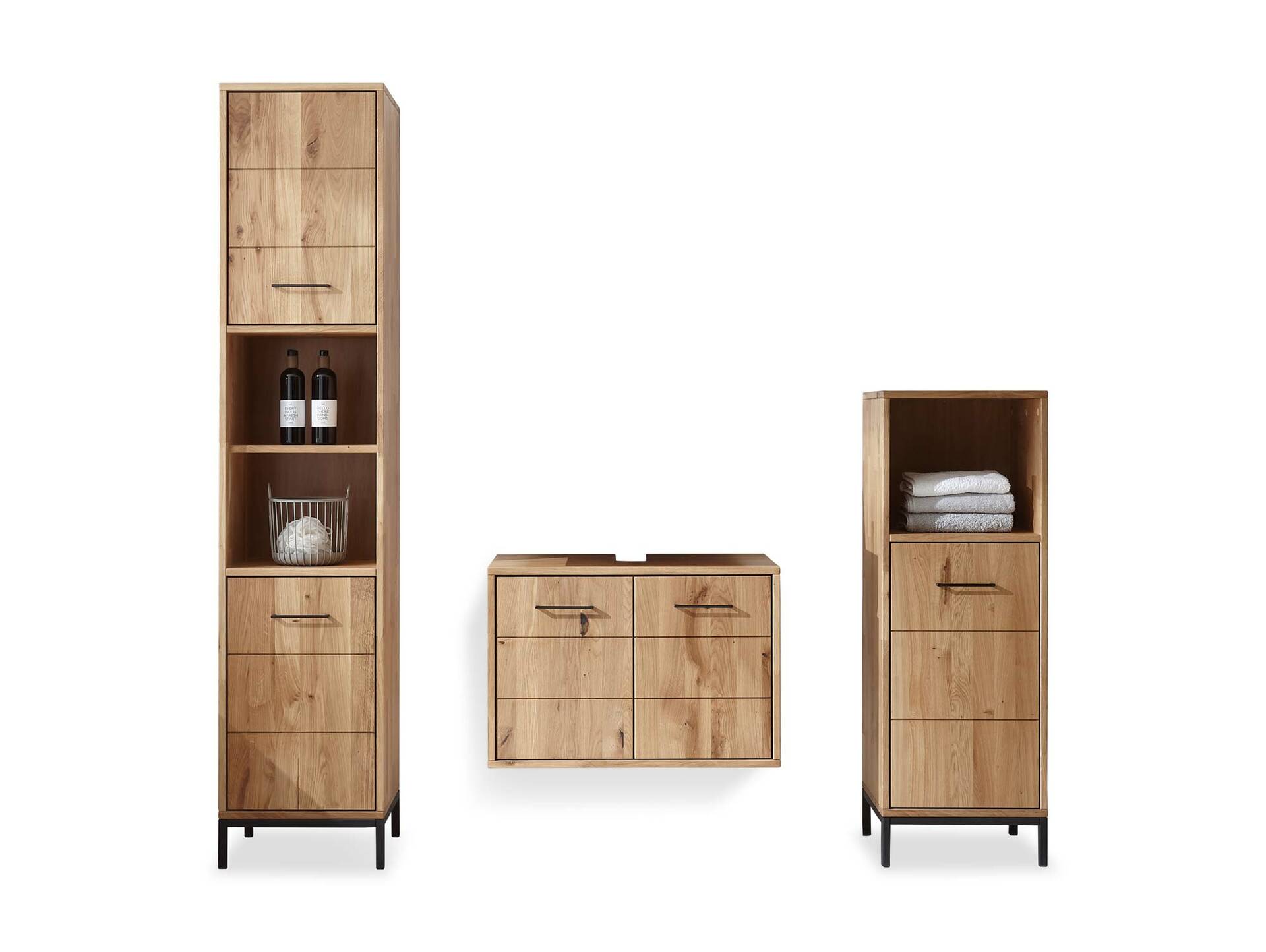 BOLTON Hochschrank I, Material Massivholz, Wildeiche geölt 