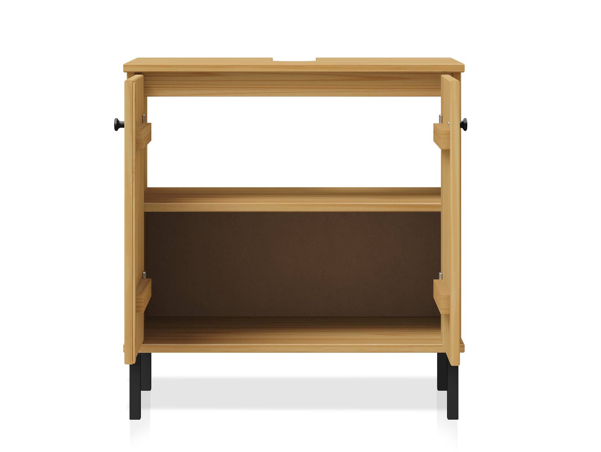 AYKO Waschbeckenunterschrank, Material Massivholz, Kiefer eichefarbig lackiert 