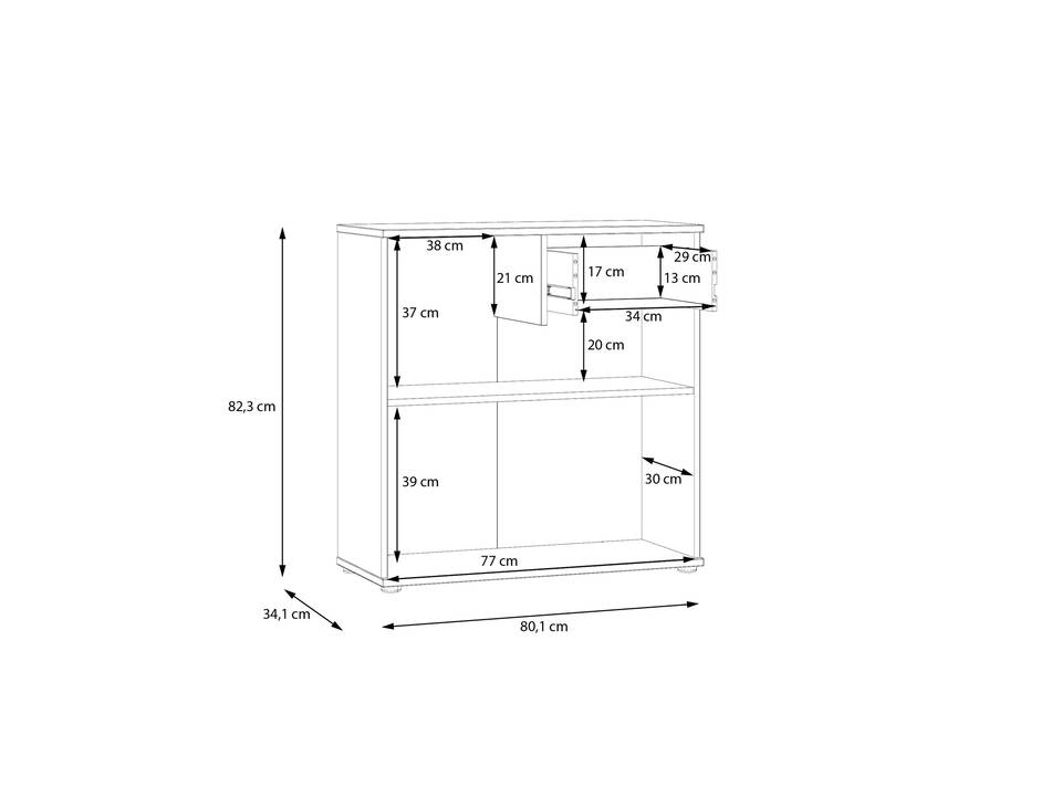 GINNY Kommode II, Material Spanplatte Salbei