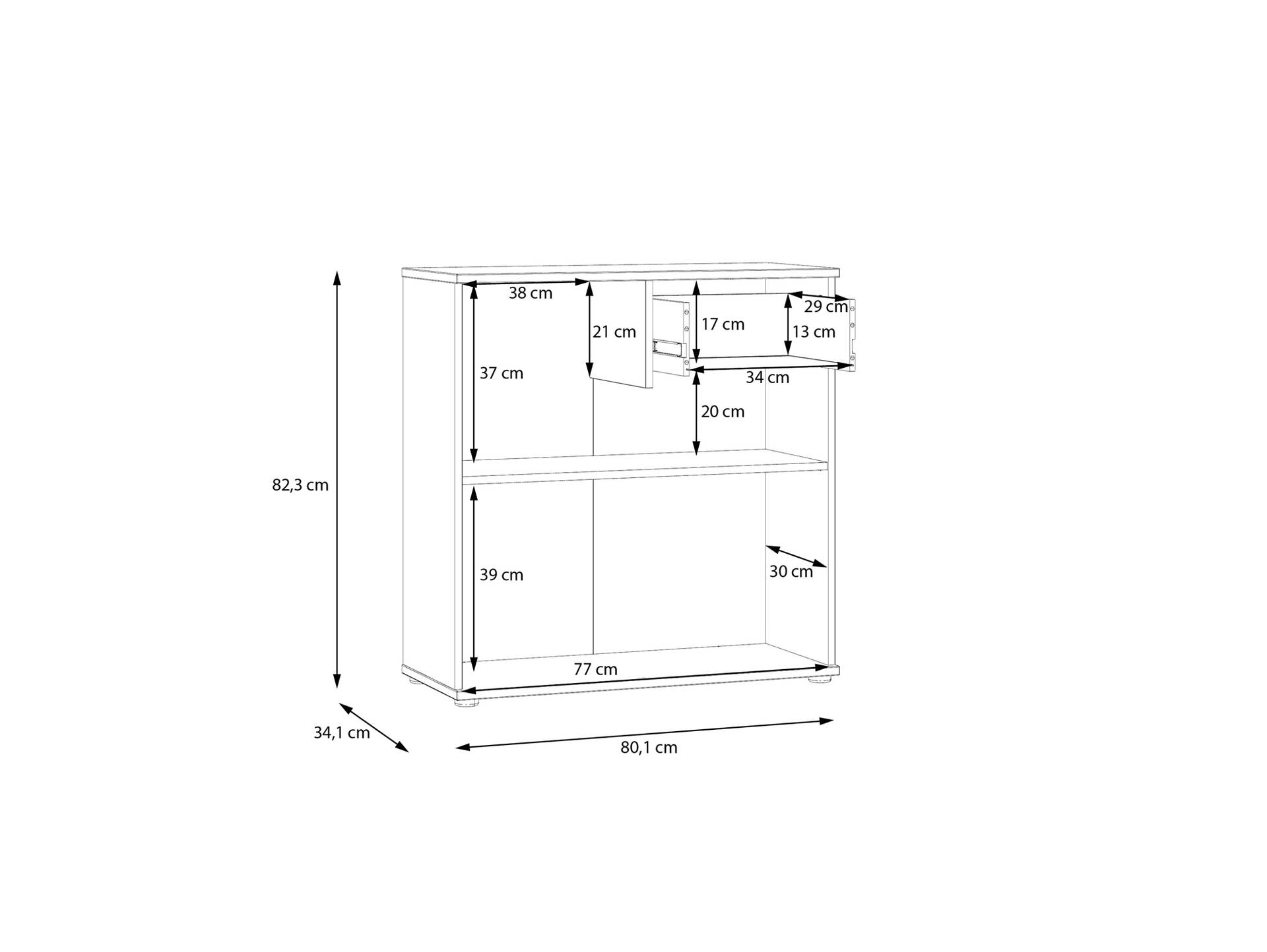 GINNY Kommode II, Material Spanplatte Salbei