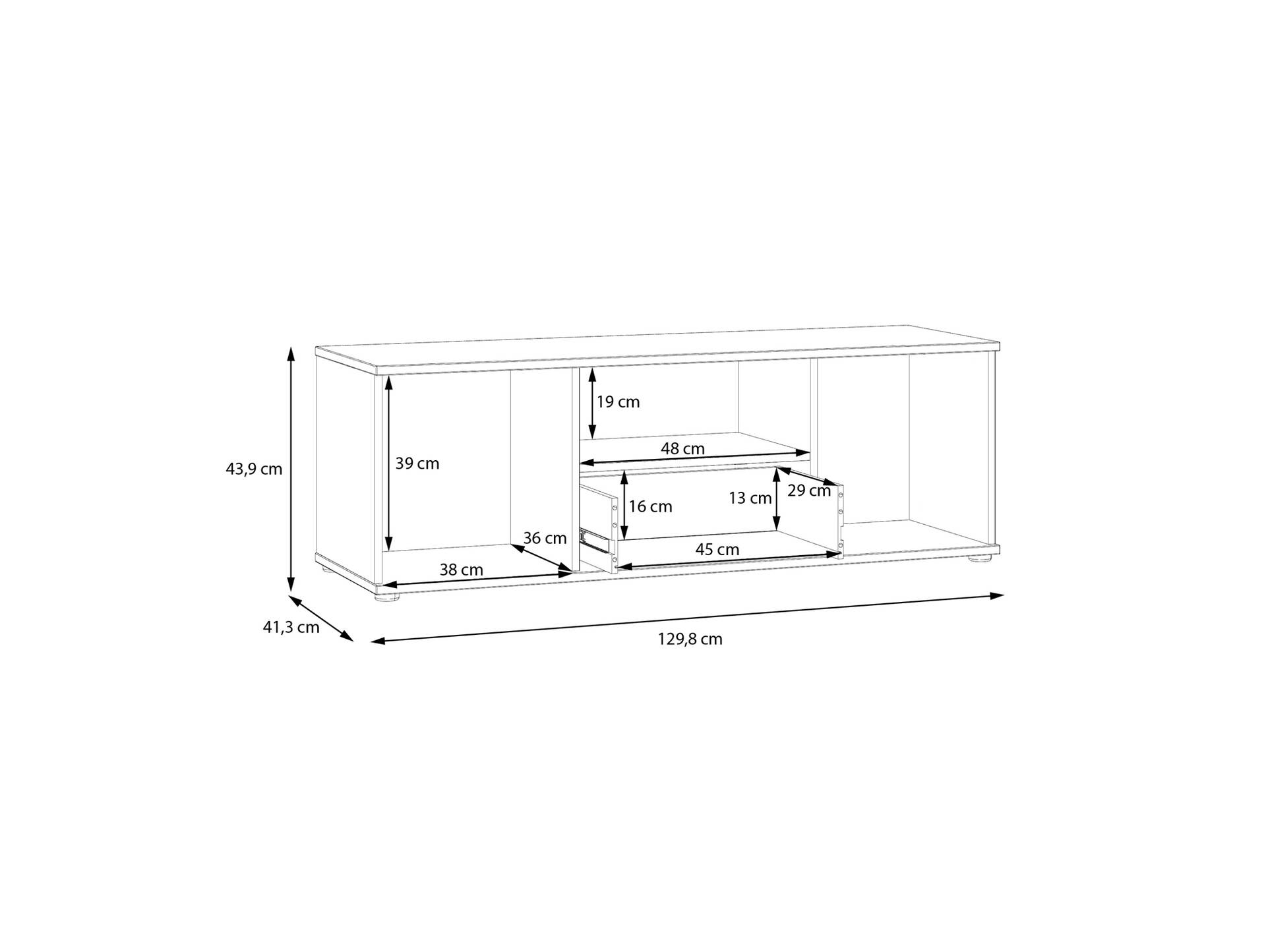 GINNY TV-Board, Material Spanplatte Sand