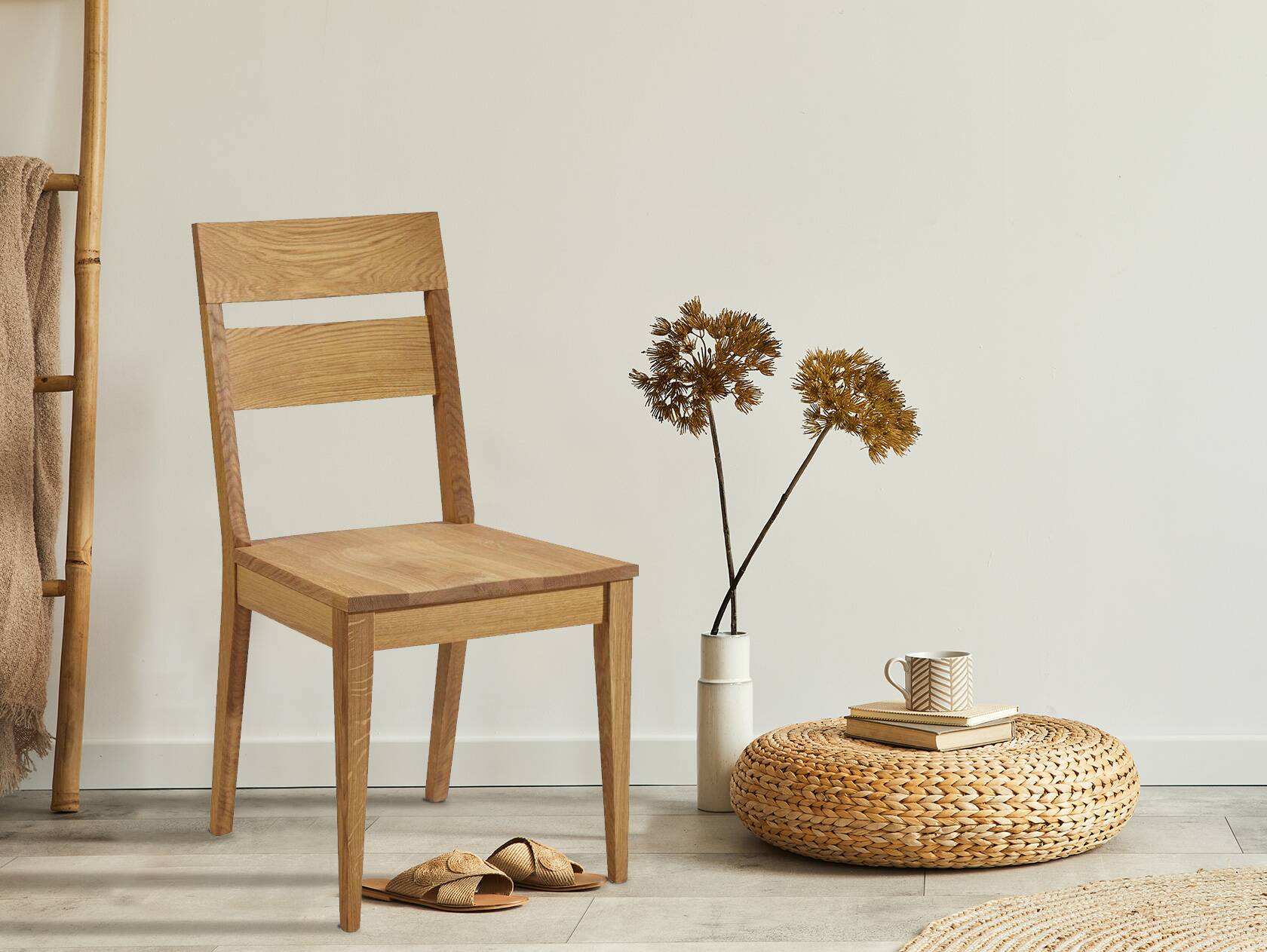 HILKO Esstischstuhl, Material Massivholz, Eiche lackiert