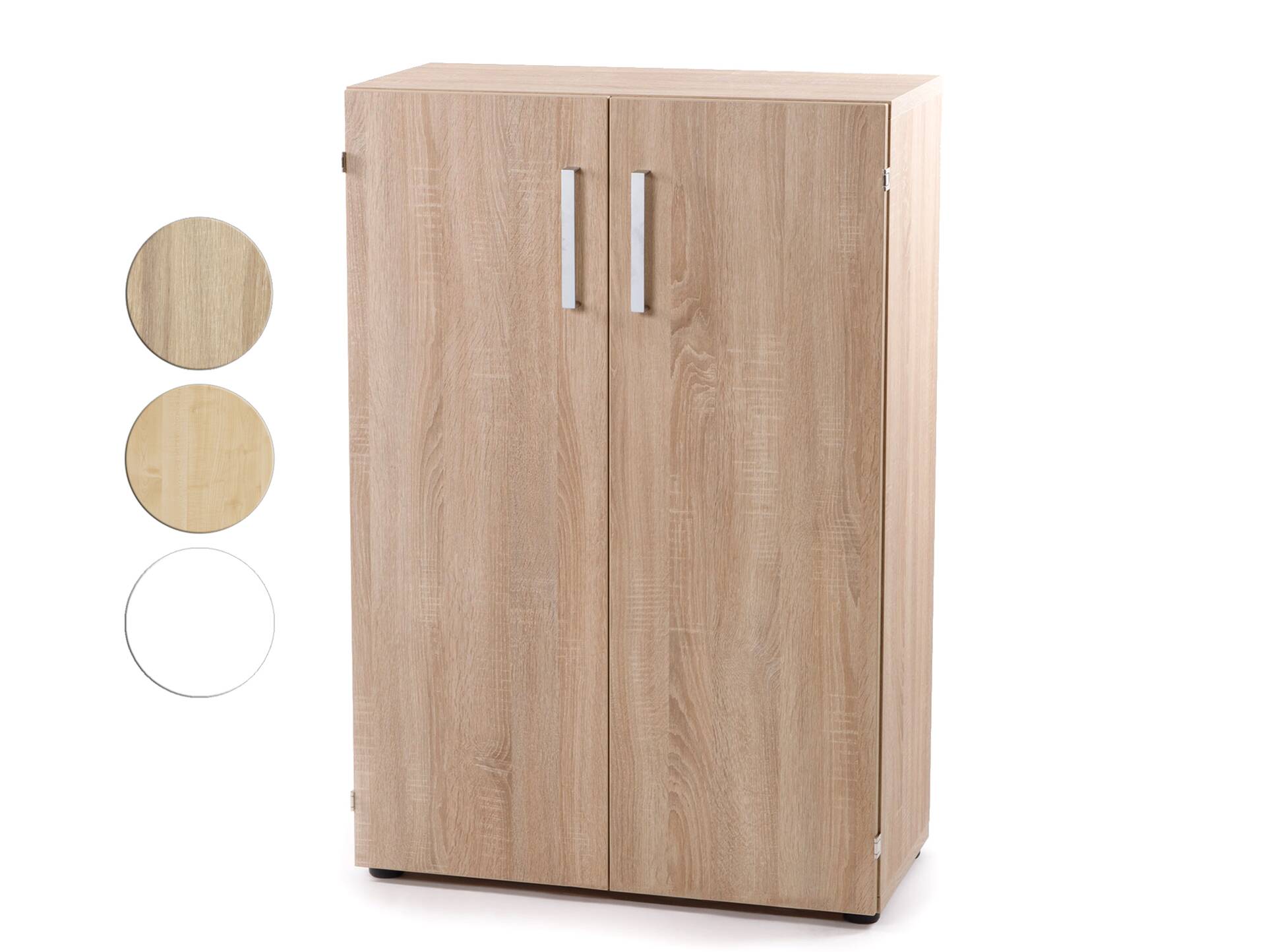 OFFICE ONE Büroschrank, 2-türig, Material Dekorspanplatte ahornfarbig | 120 cm