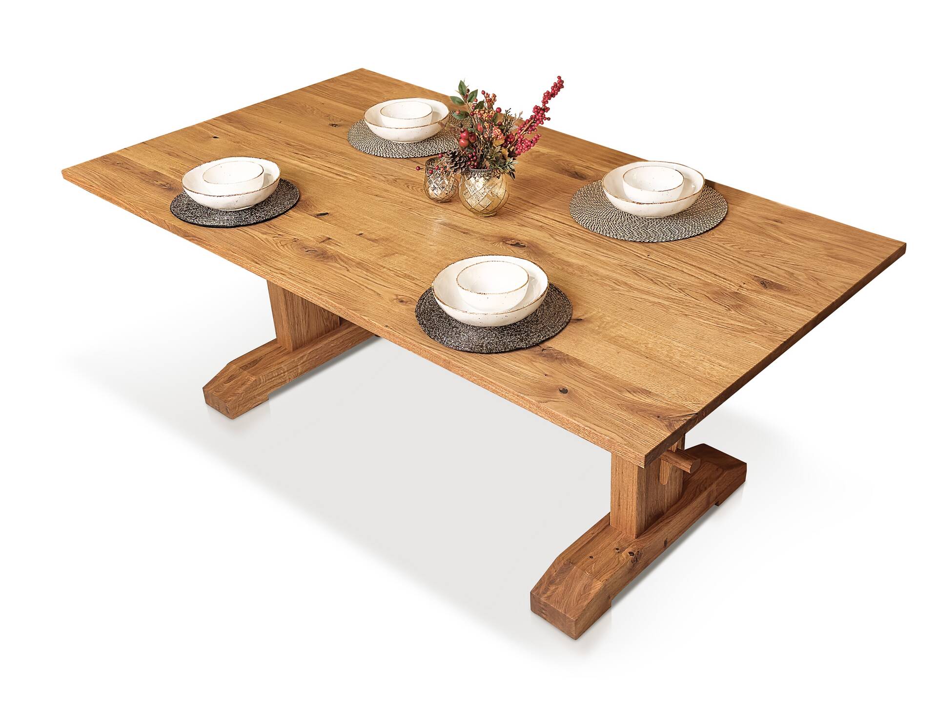 KOOPER Esstisch 200x100 cm, Material Massivholz, Wildeiche geölt 