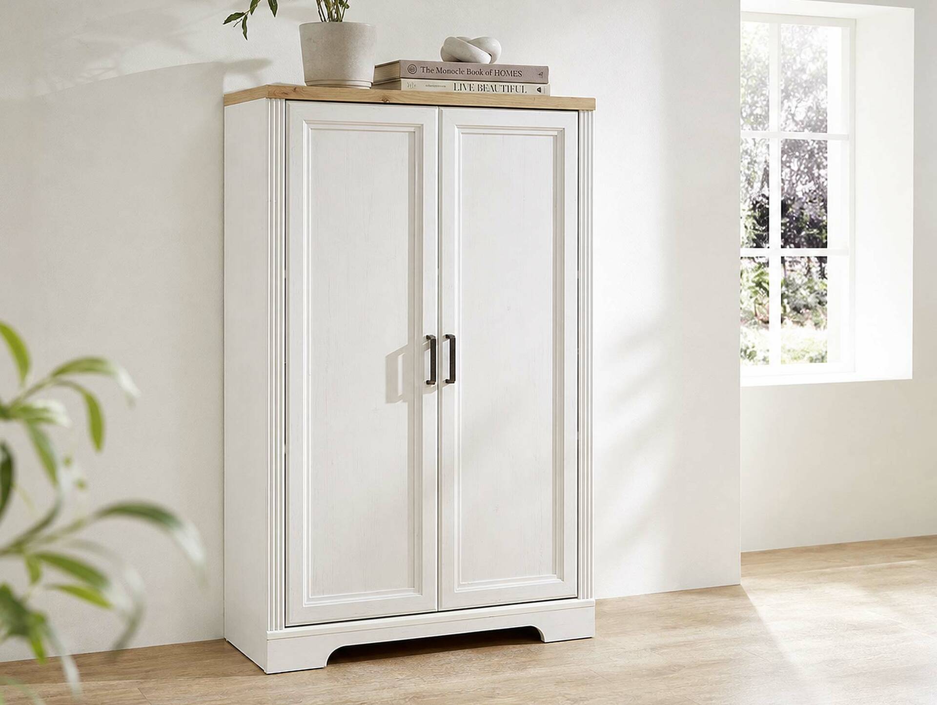 JADY Bürokommode mit 2 Türen, Material MDF/Dekorspanplatte piniefarbig hell/eichefarbig
