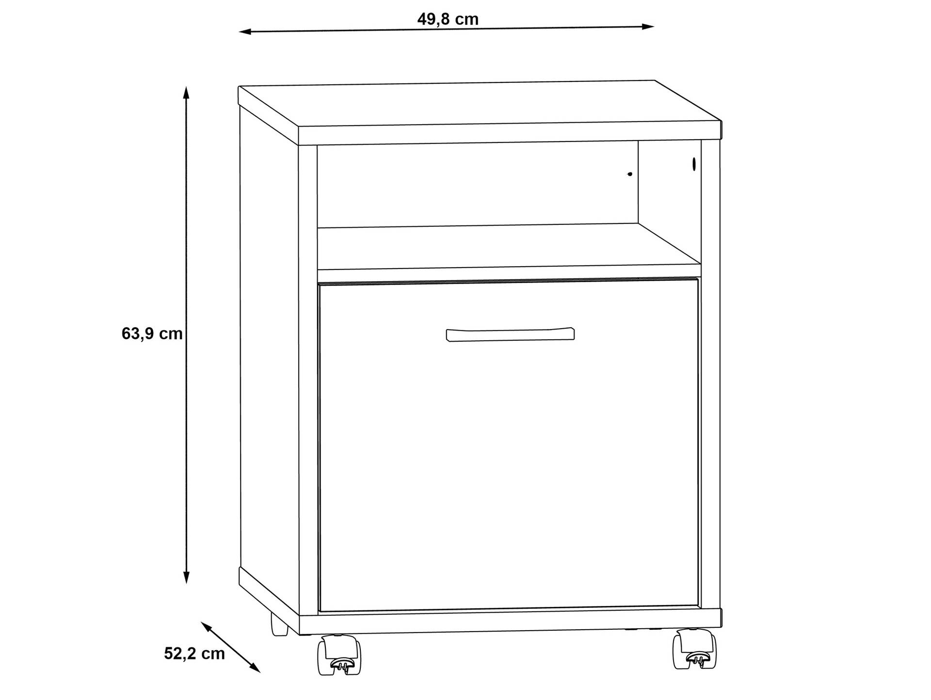 KALINA Rollcontainer, Material Dekorspanplatte, weiss/grau 