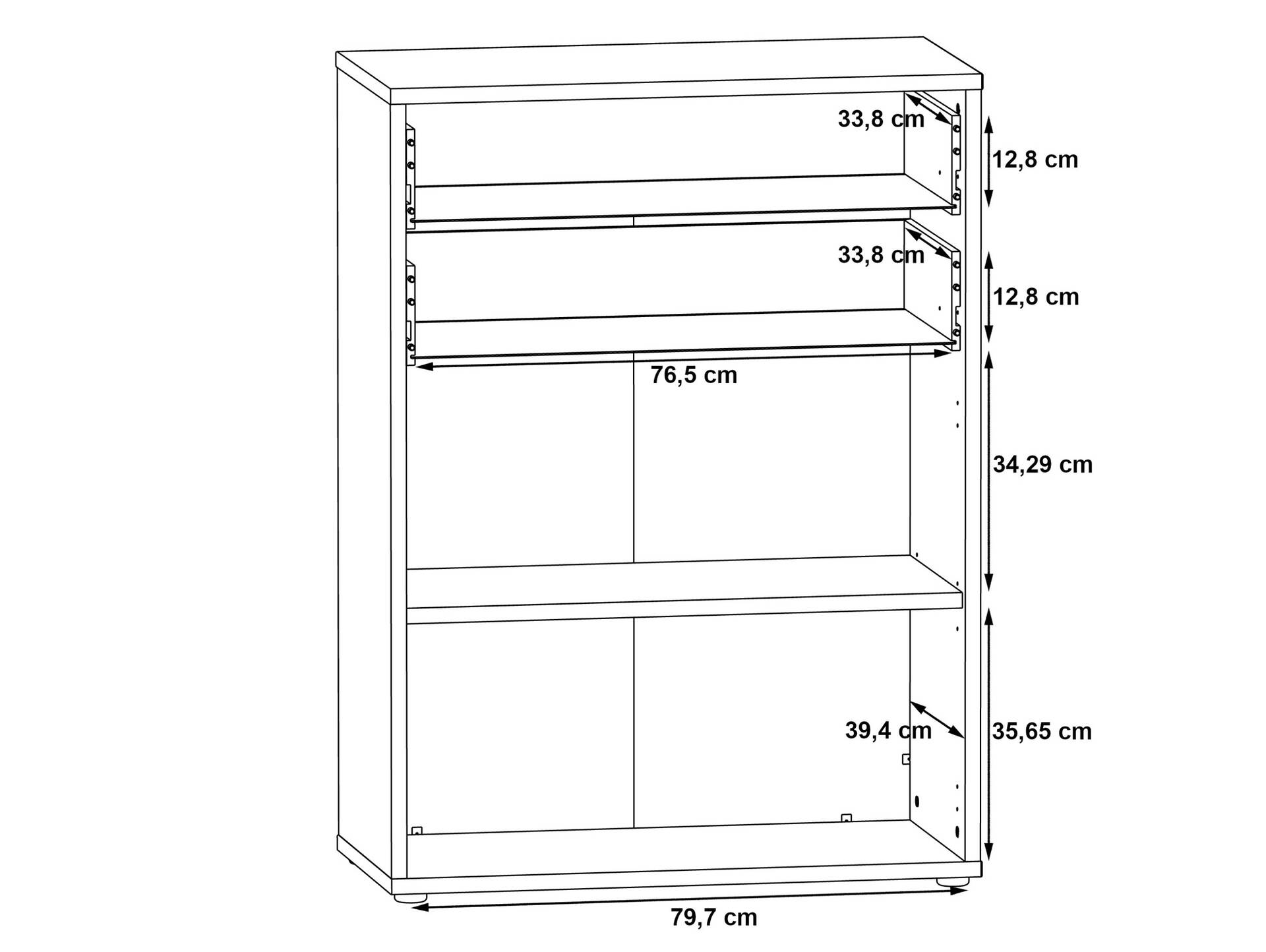 KALINA Büroschrank II, Material Dekorspanplatte, weiss/grau 