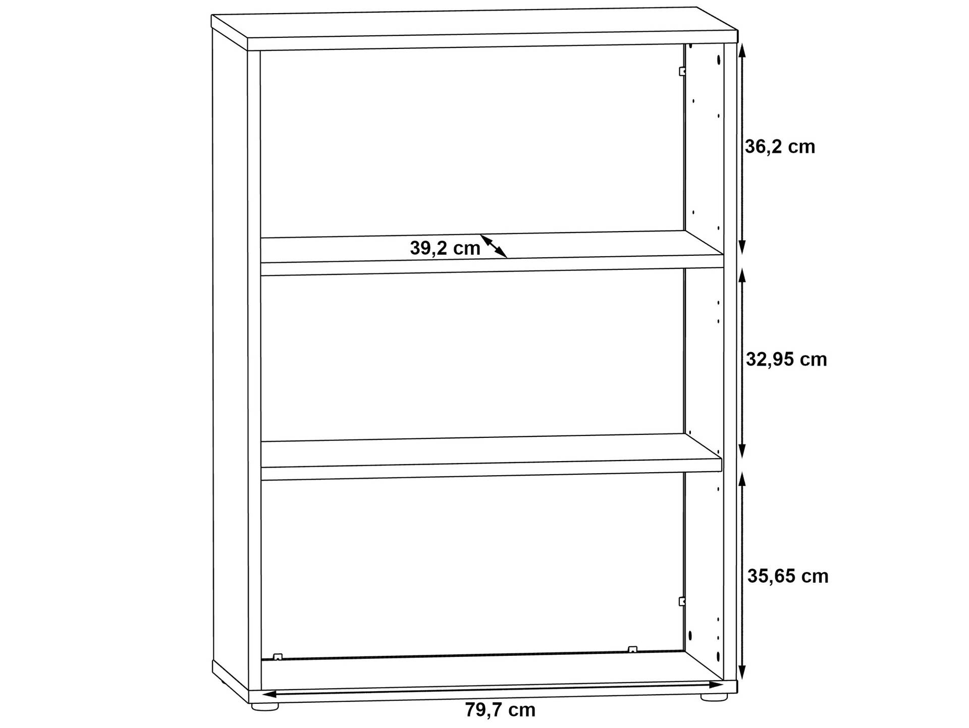 KALINA Büroregal I, Material Dekorspanplatte, weiss/grau 