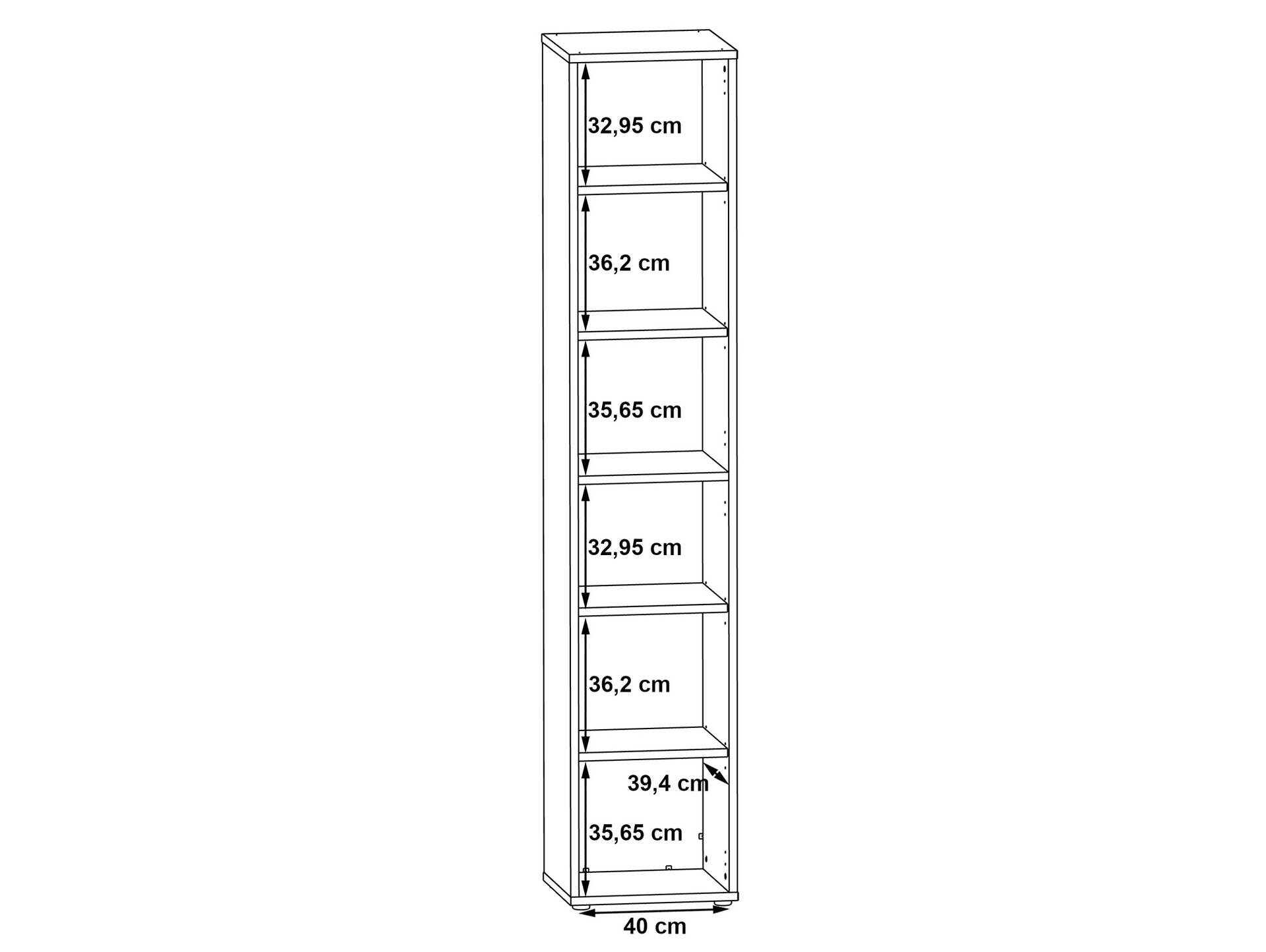 KALINA Büroregal VI, Material Dekorspanplatte, weiss/grau 