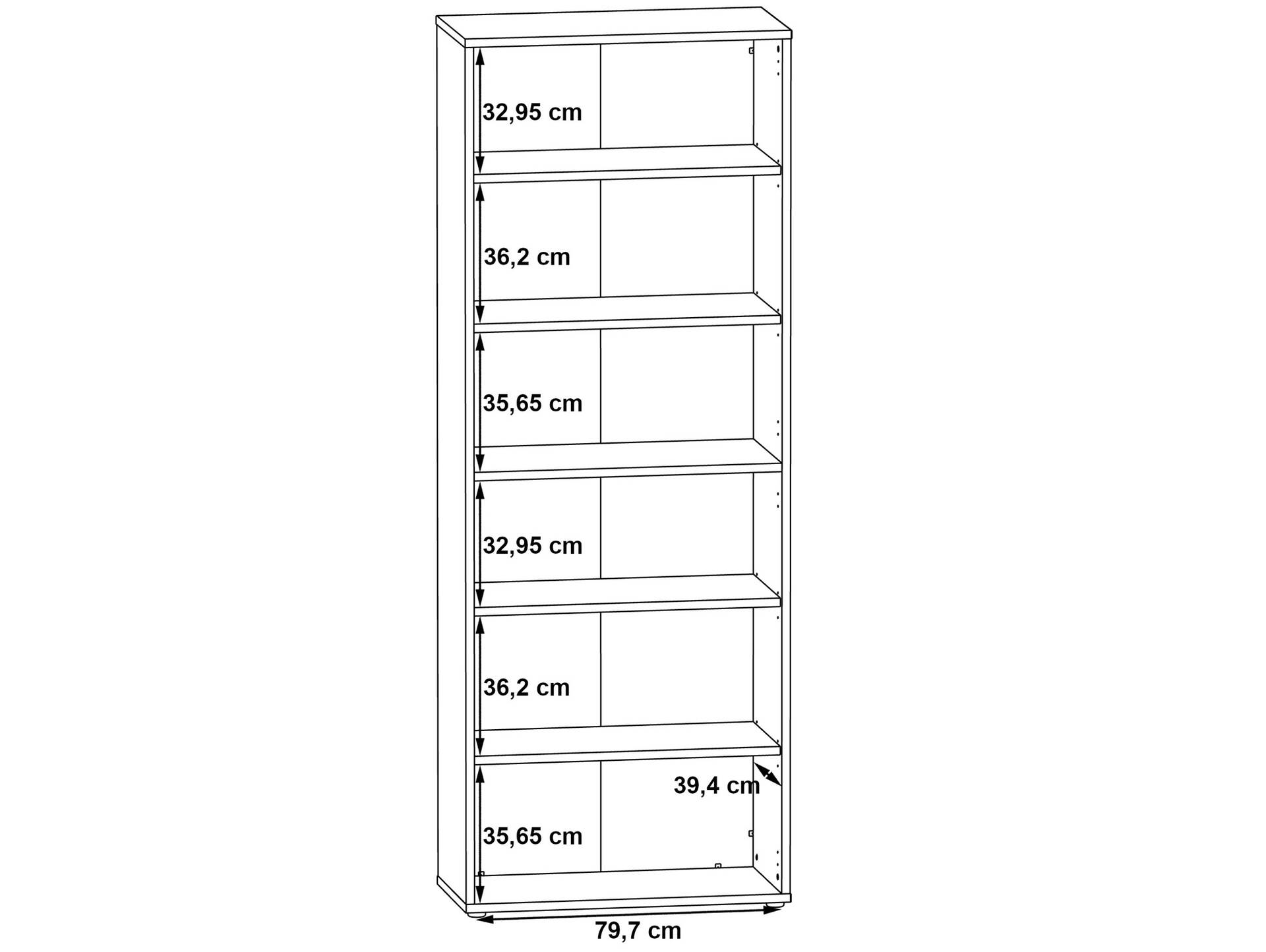 KALINA Büroregal II, Material Dekorspanplatte, weiss/grau 