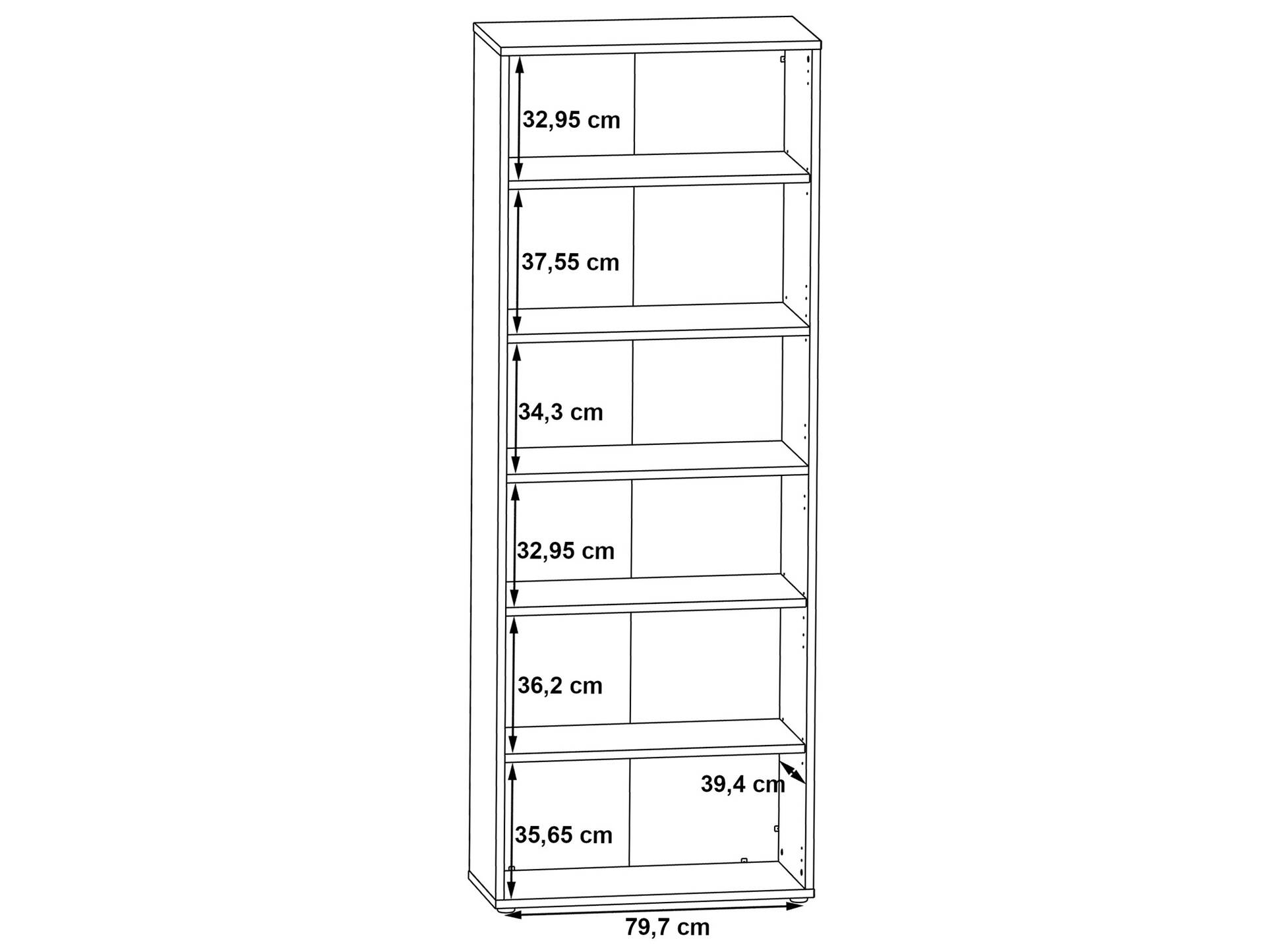 KALINA Büroschrank III, Material Dekorspanplatte, weiss/grau 