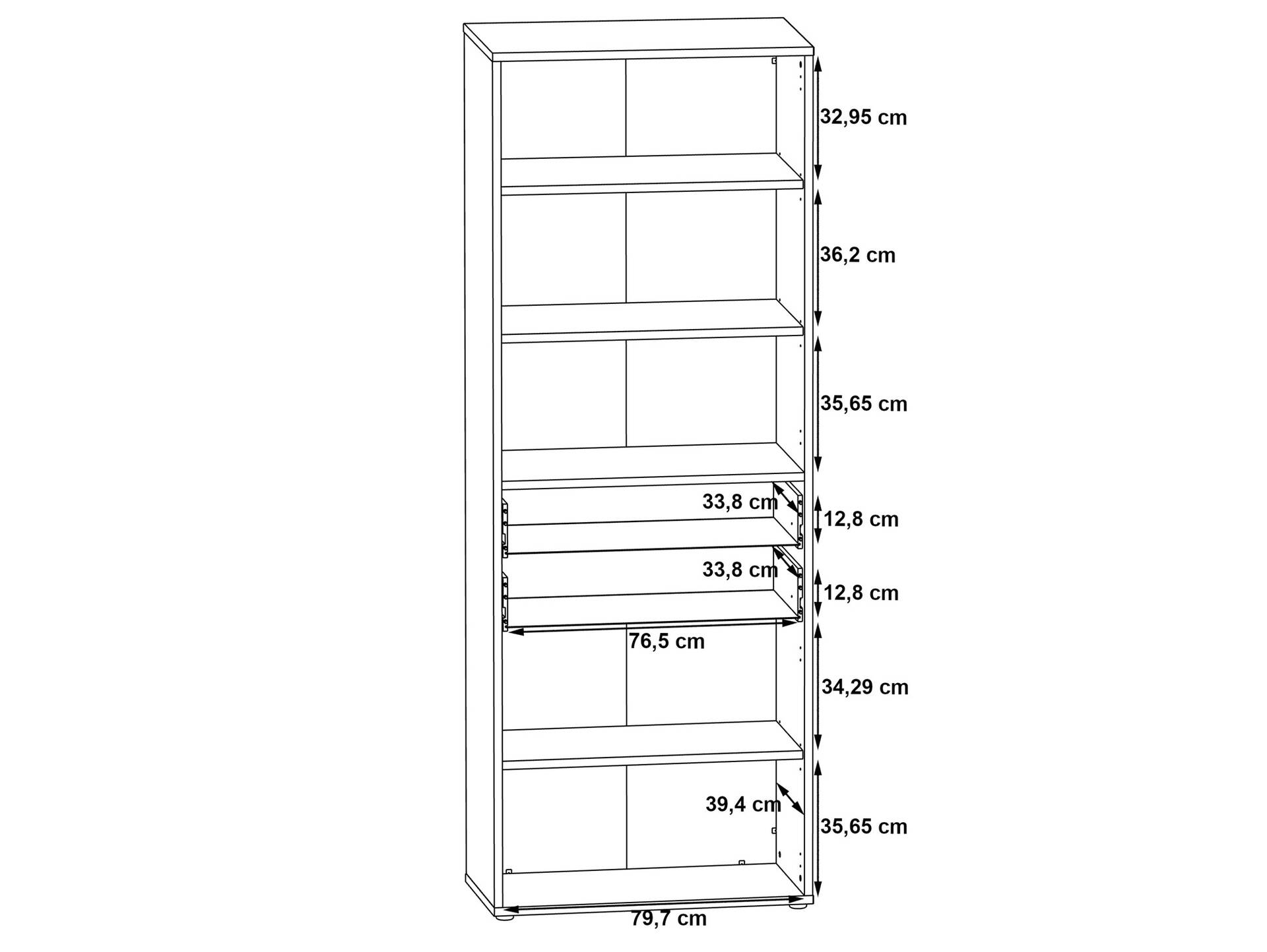 KALINA Büroschrank IV, Material Dekorspanplatte, weiss/grau 