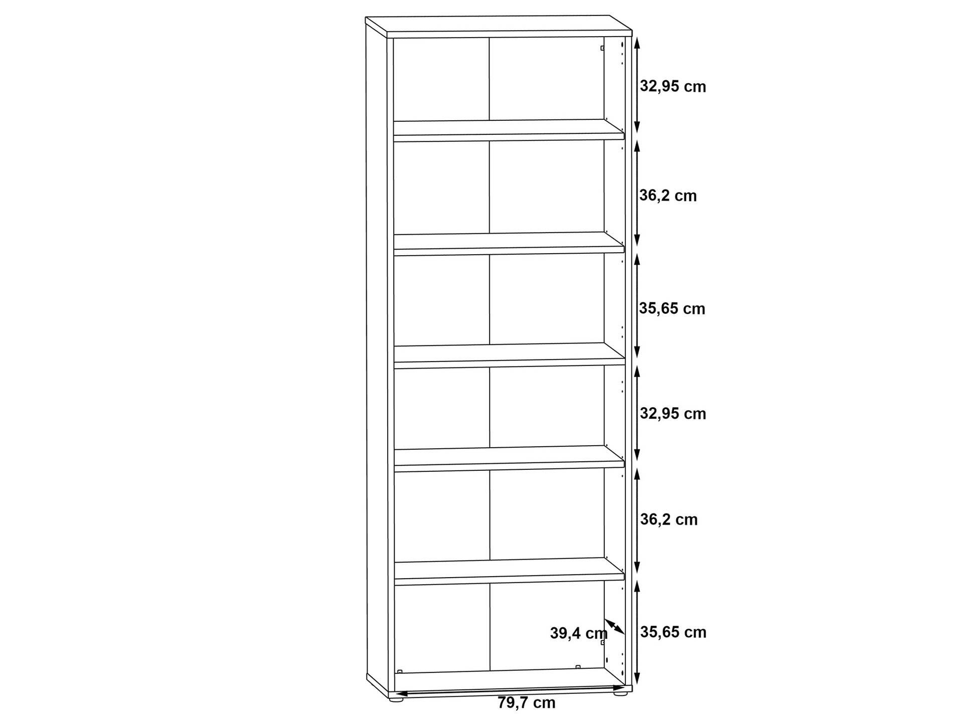 KALINA Büroschrank V, Material Dekorspanplatte, weiss/grau 