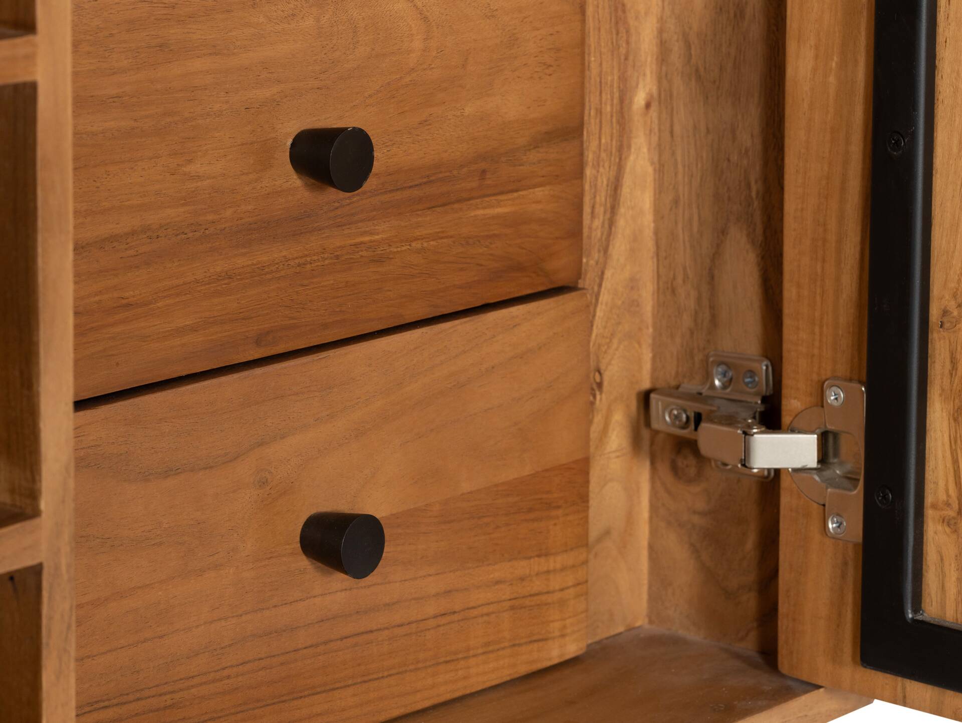 LINARO Highboard, Material Massivholz, Akazie massiv honigfarben 