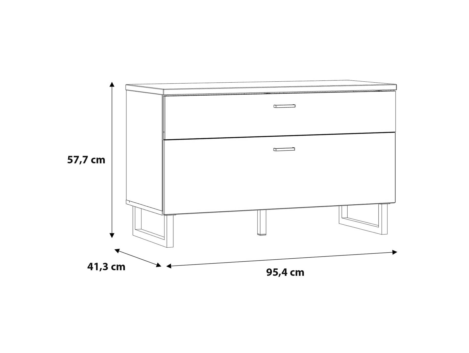 LORDANA TV-Element, Material Spanplatte, Artisan Eiche Nachbildung/grau 