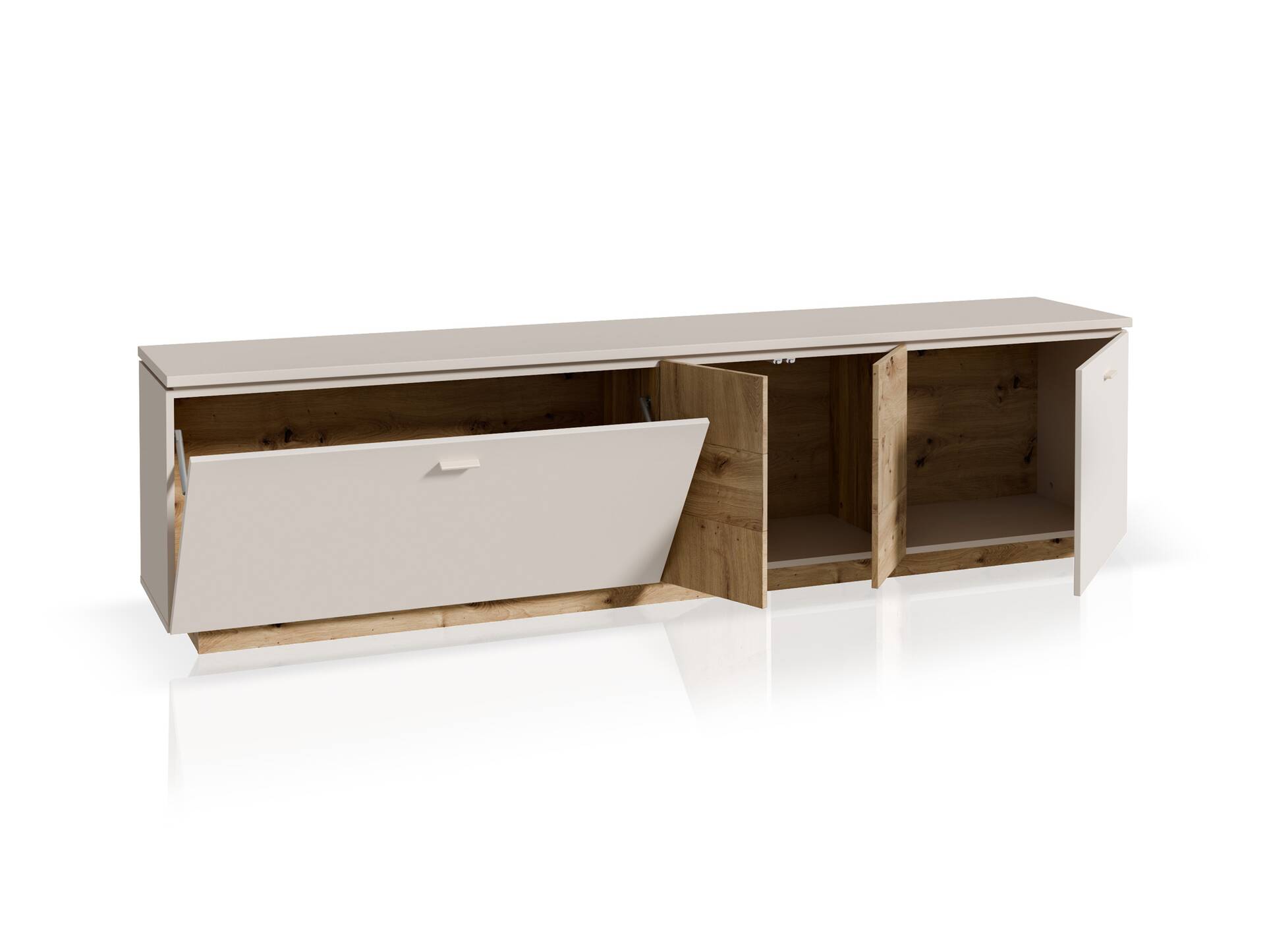 LEANDRO TV-Board, Material Spanplatte, Dekor Sand/Artisan Eichefarbig 