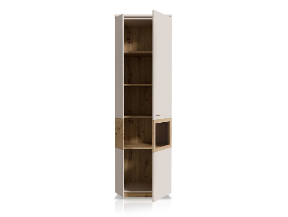 LEANDRO Vitrine, Material Spanplatte, Dekor Sand/Artisan Eichefarbig 
