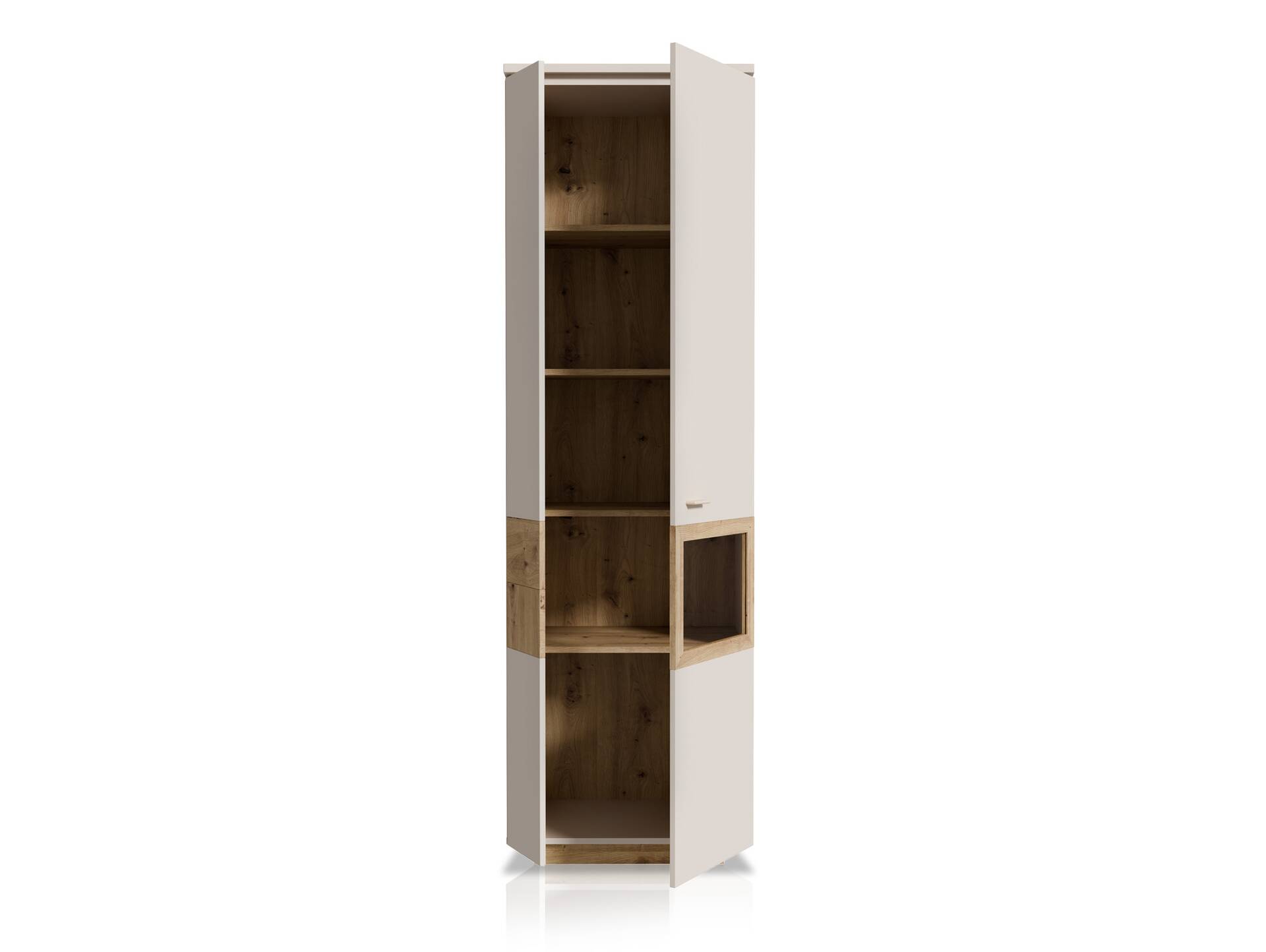 LEANDRO Vitrine, Material Spanplatte, Dekor Sand/Artisan Eichefarbig 