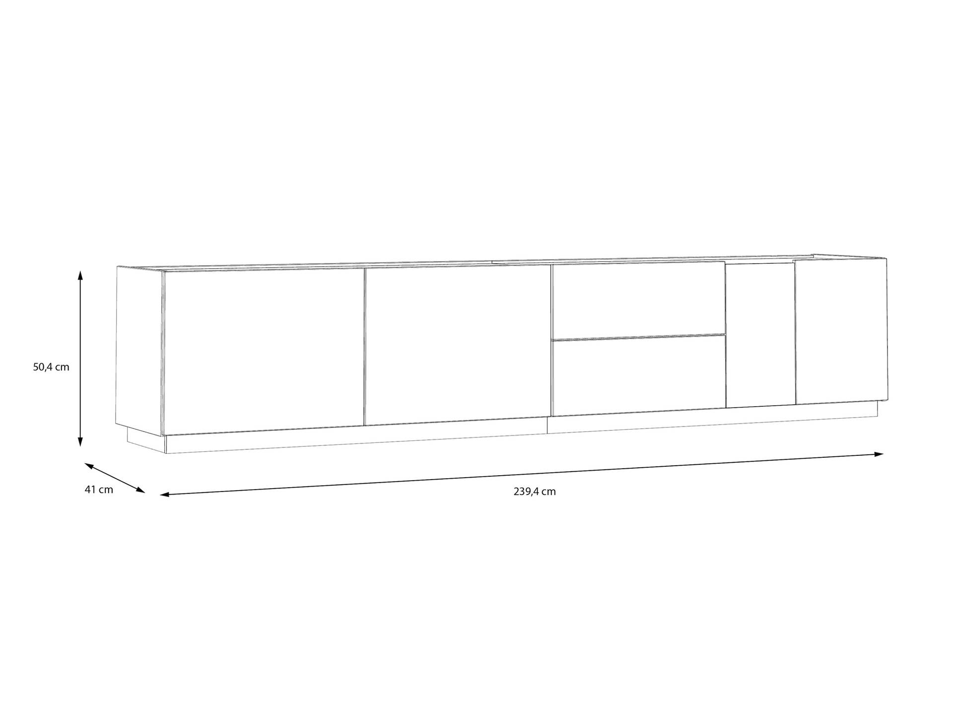 LENNOX TV-Board I, Material Dekorspanplatte, lichtgrau/Valencia Oak Dekor 