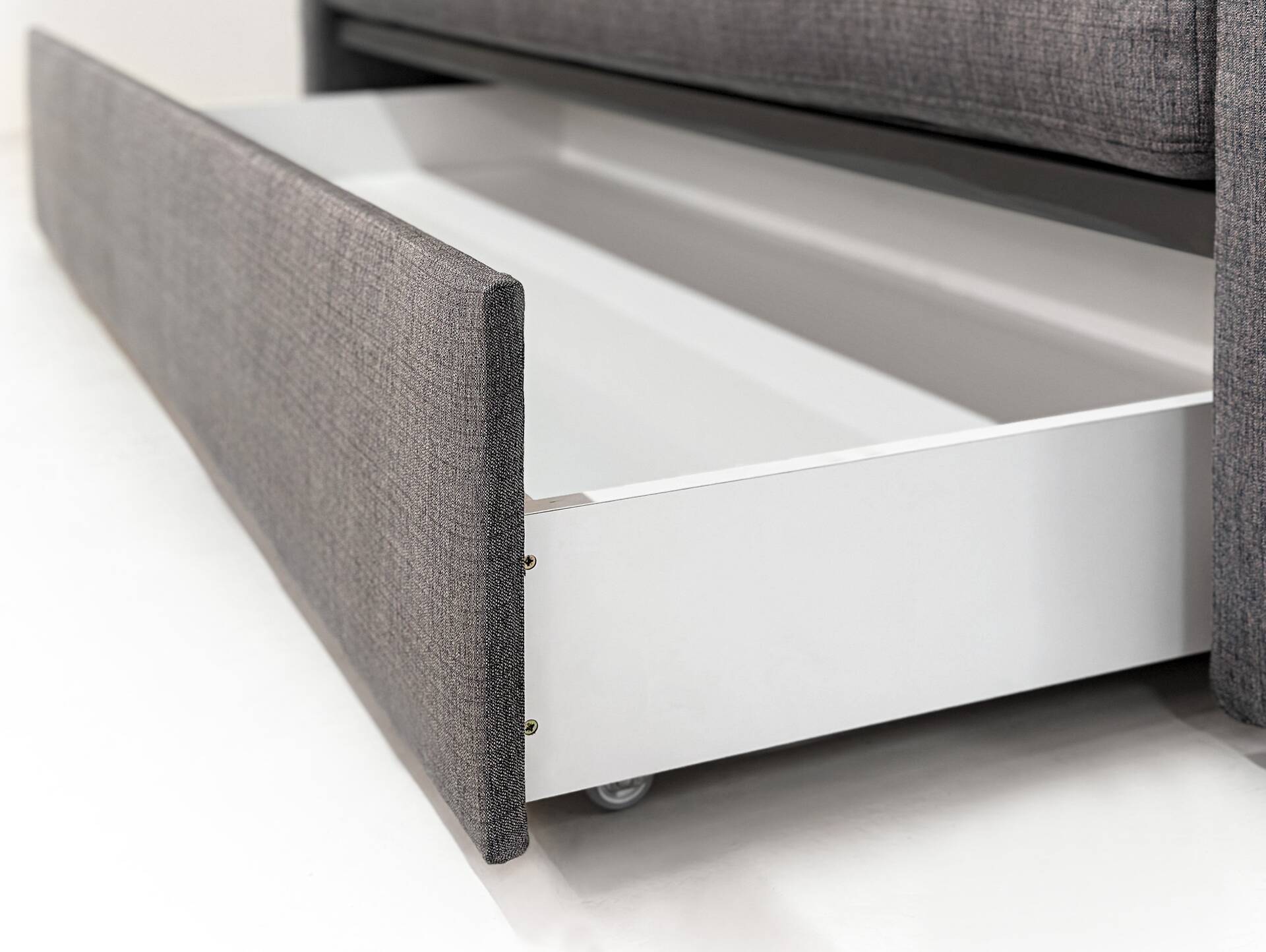 MACEY Stauraumbett mit Schubkasten, Material Stoff anthrazit 