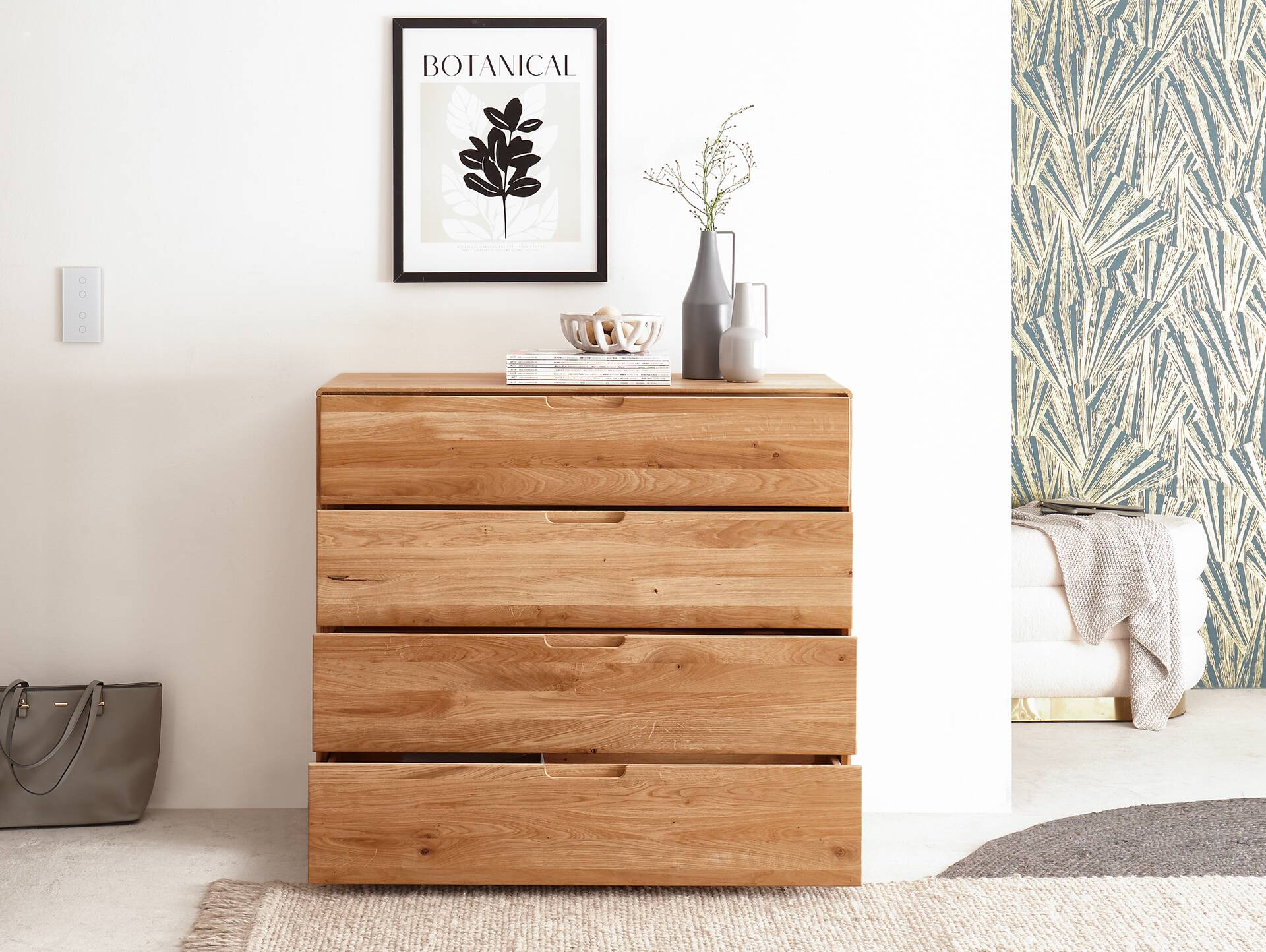 ANDINO Kommode V, Material Massivholz, Wildeiche geölt 