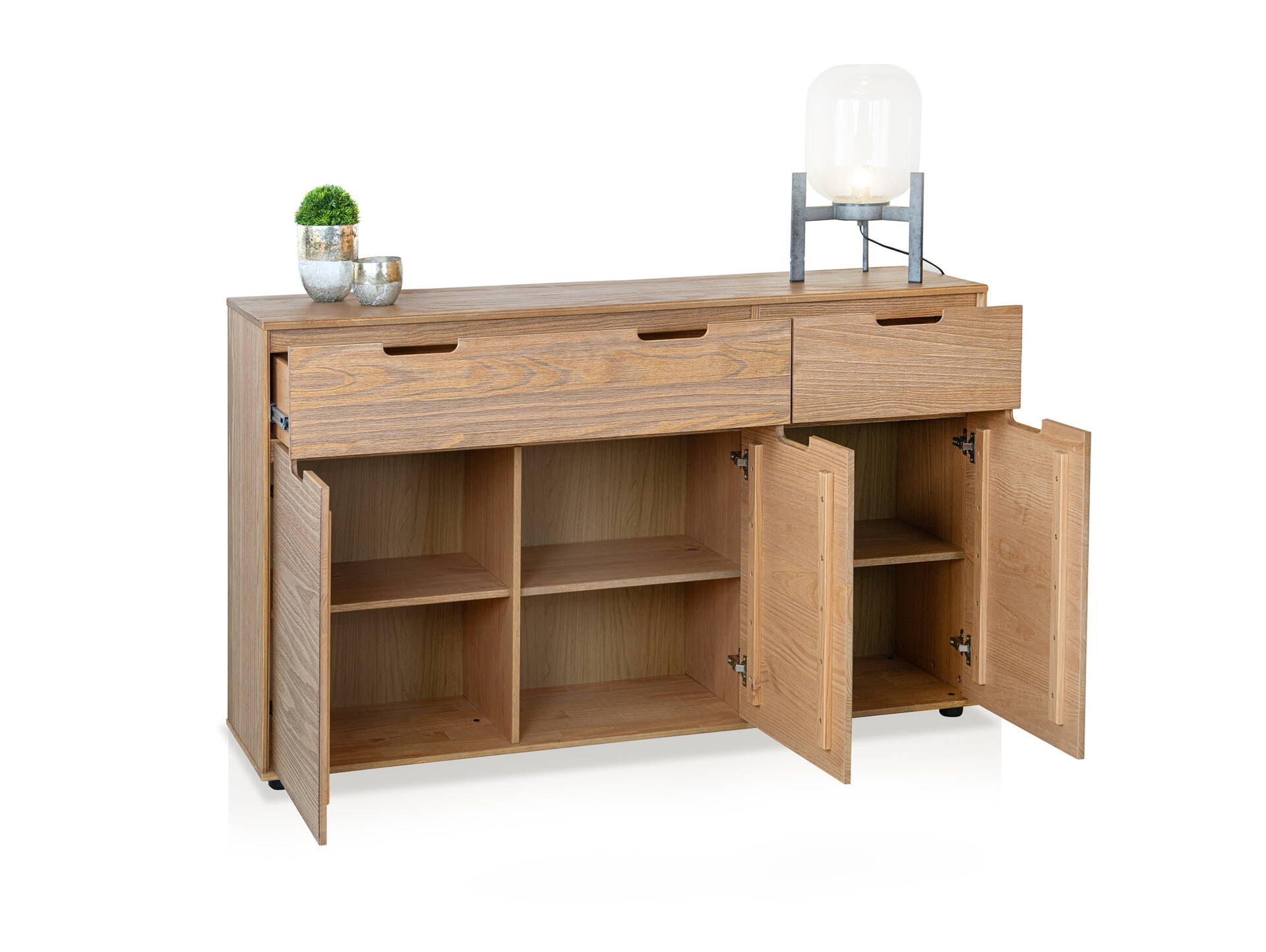 NESTRA Sideboard, Material Massivholz, Kiefer eichefarbig 