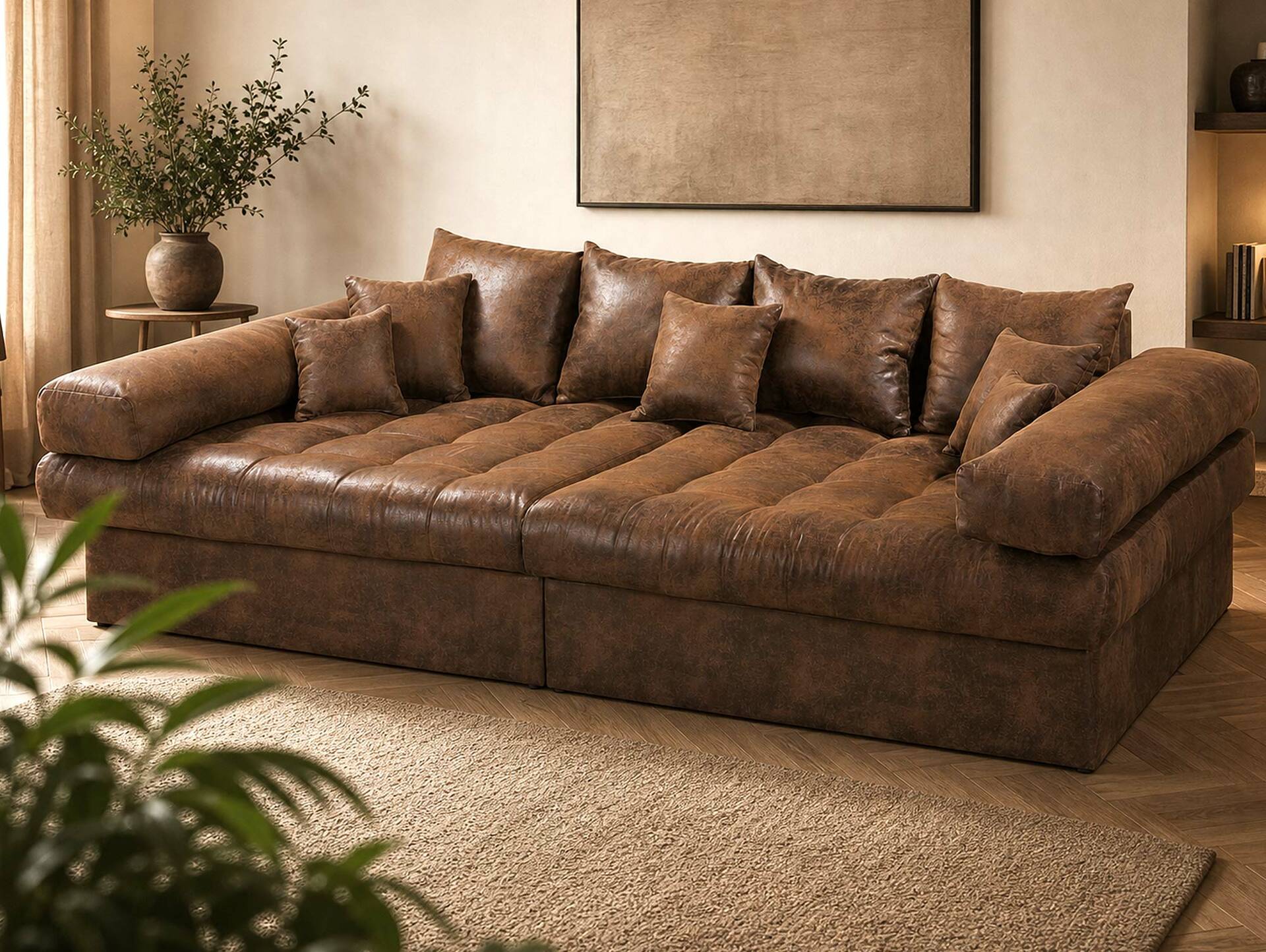 NIRI Big Sofa Bezug Microvelours Gobi  braun 