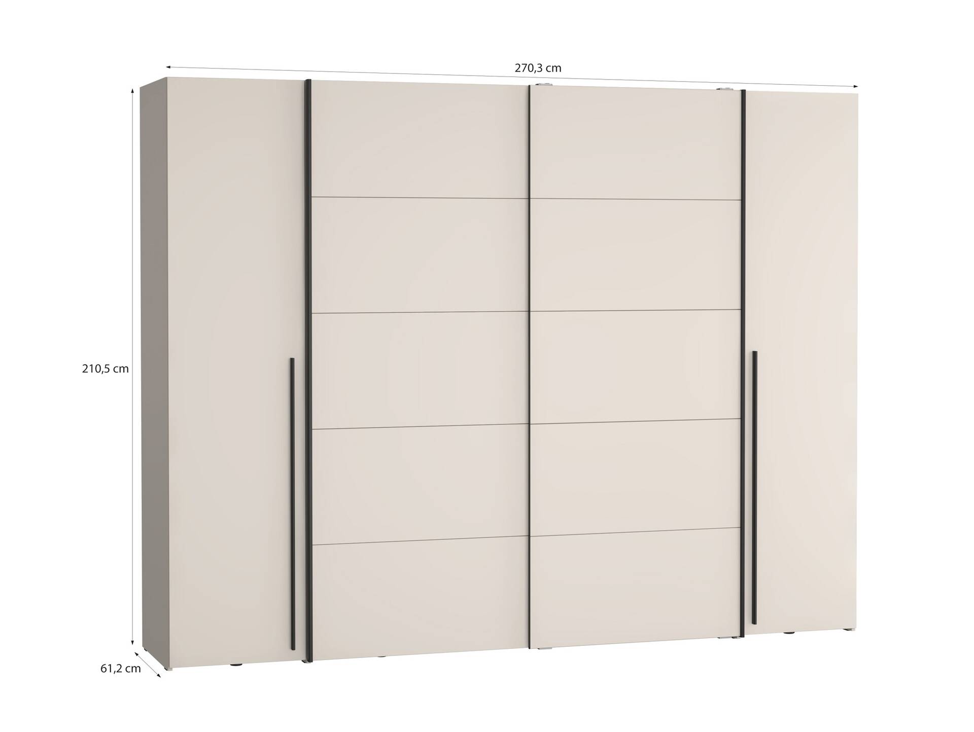 NEILA Drehtüren-/Schiebetürenschrank, Material Dekorspanplatte sand