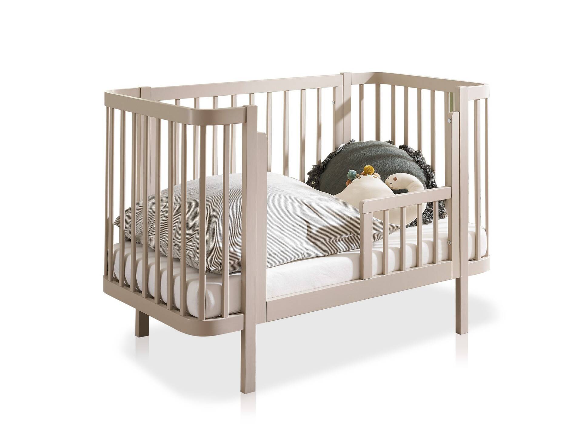 LENI Babybett 70x140 cm inkl. Umbauseite, Material Spanplatte, Kaschmir 