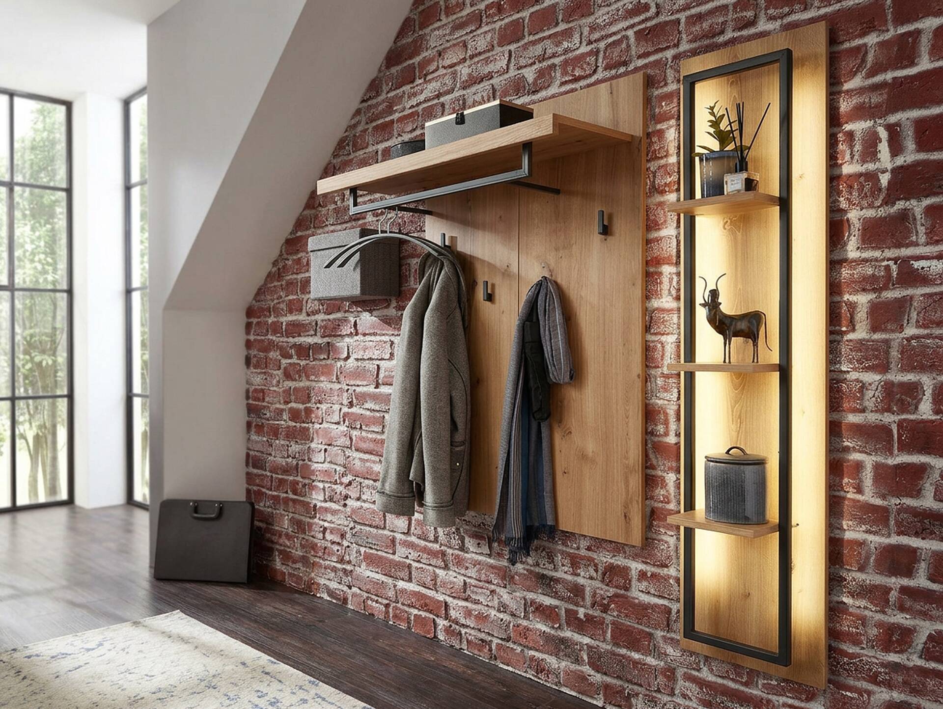 PERLINO Regal, Material Spanplatte, eichefarbig 