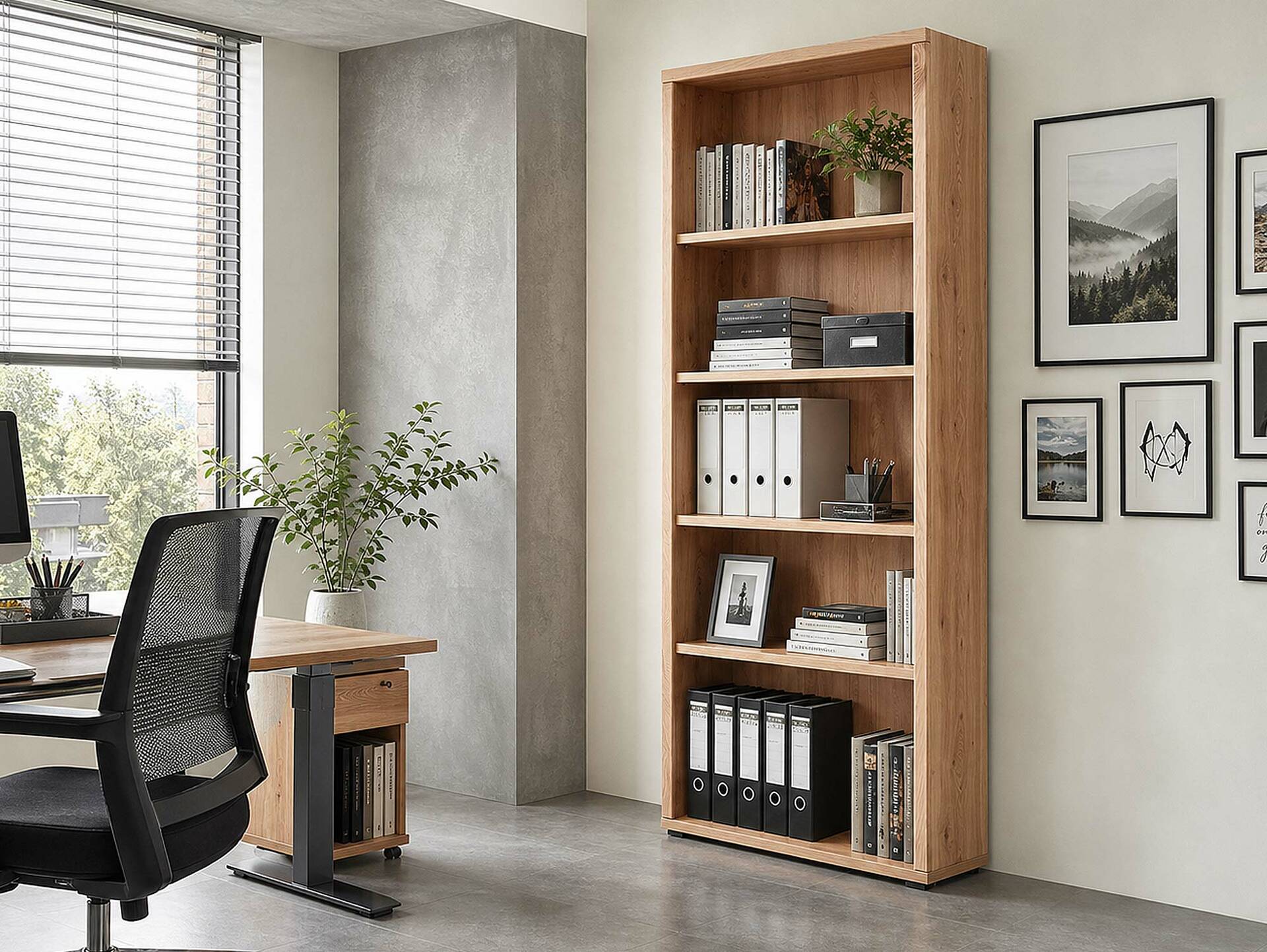 SAN MARINO Büroregal I, Material Spanplatte, Artisan eichefarbig 